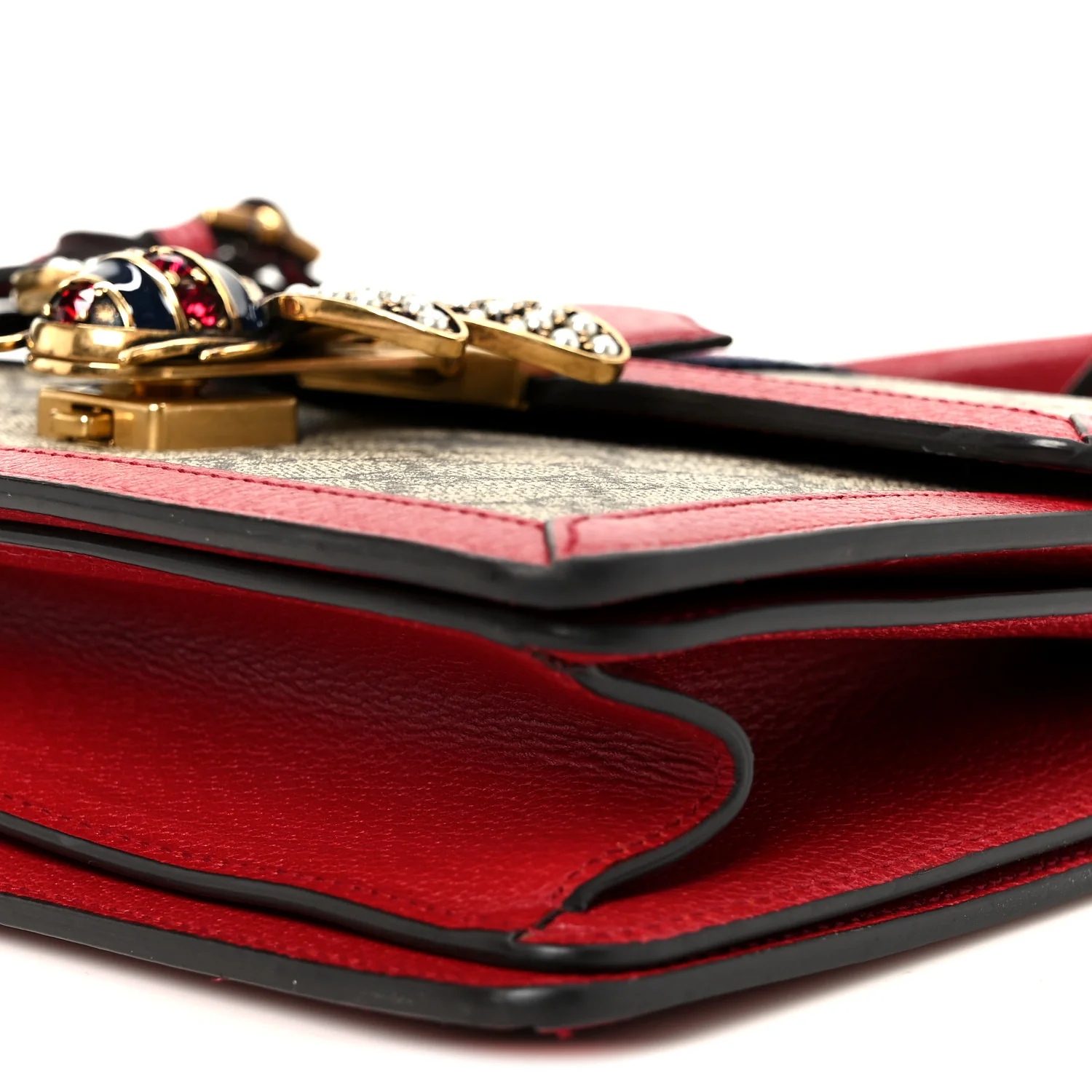 GG Supreme Monogram Small Queen Margaret Top Handle Bag Red - Top Club