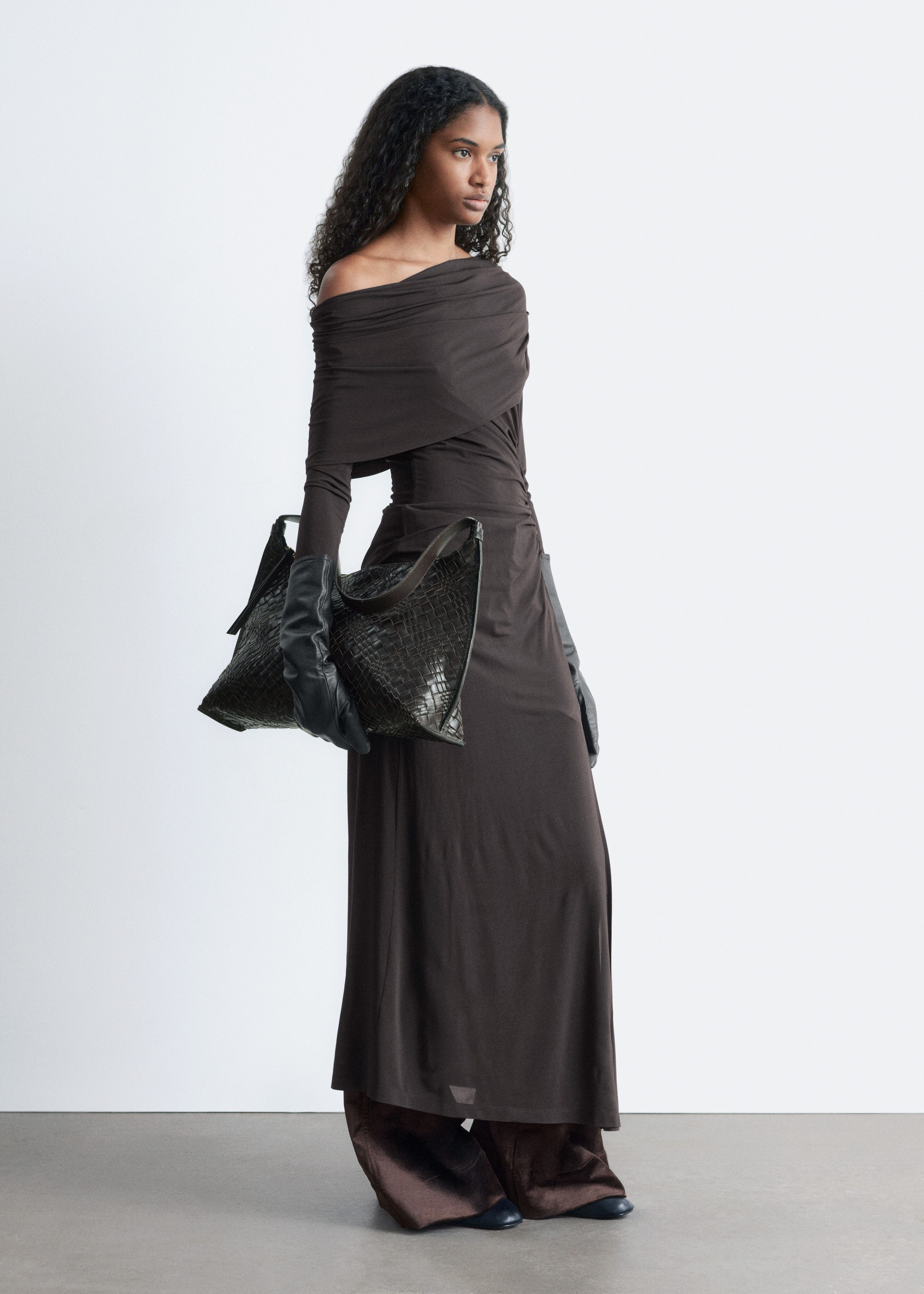 & Other Stories DRAPED MIDI DRESS