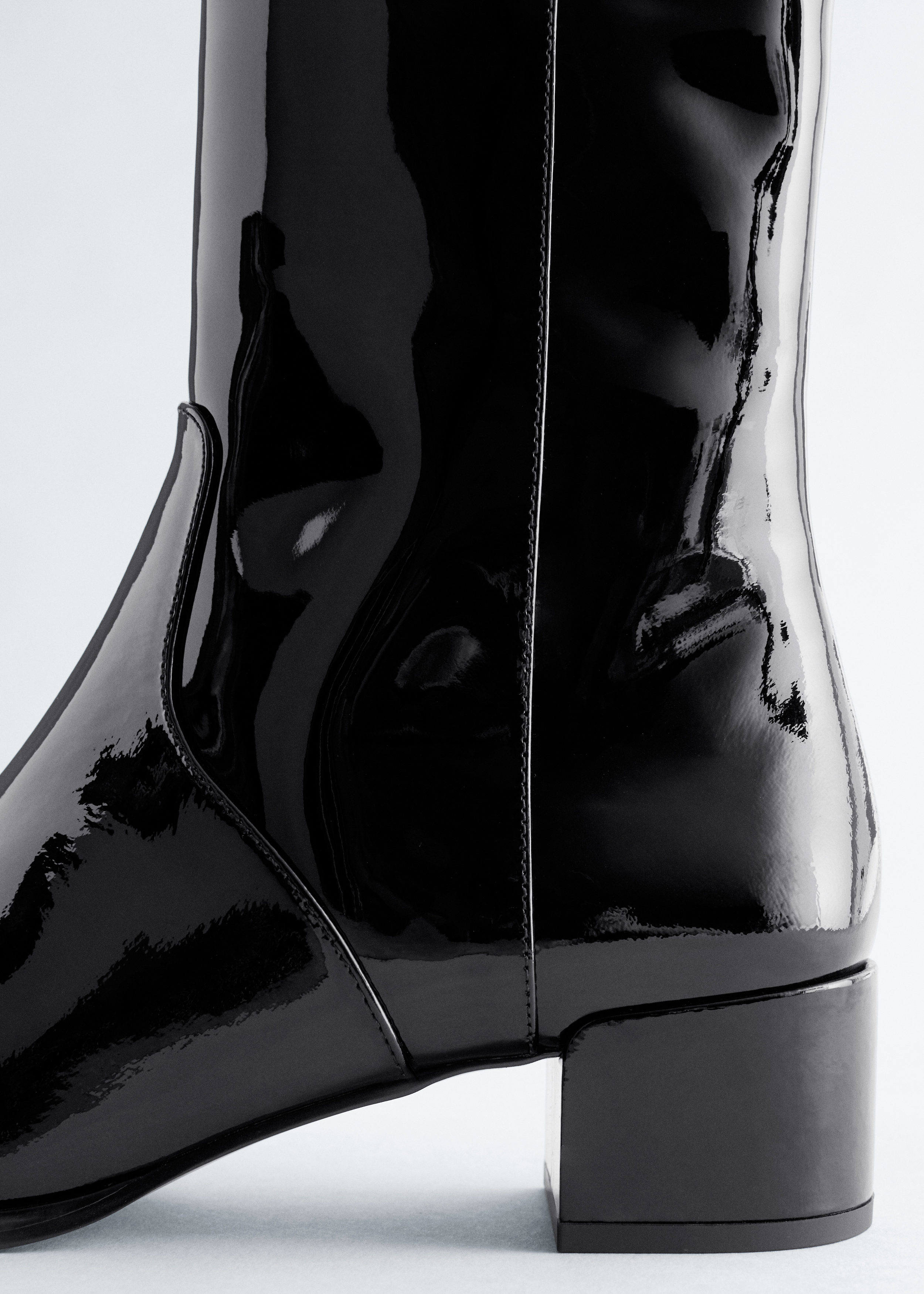 & Other Stories HEELED GLOSSED-LEATHER ANKLE BOOTS