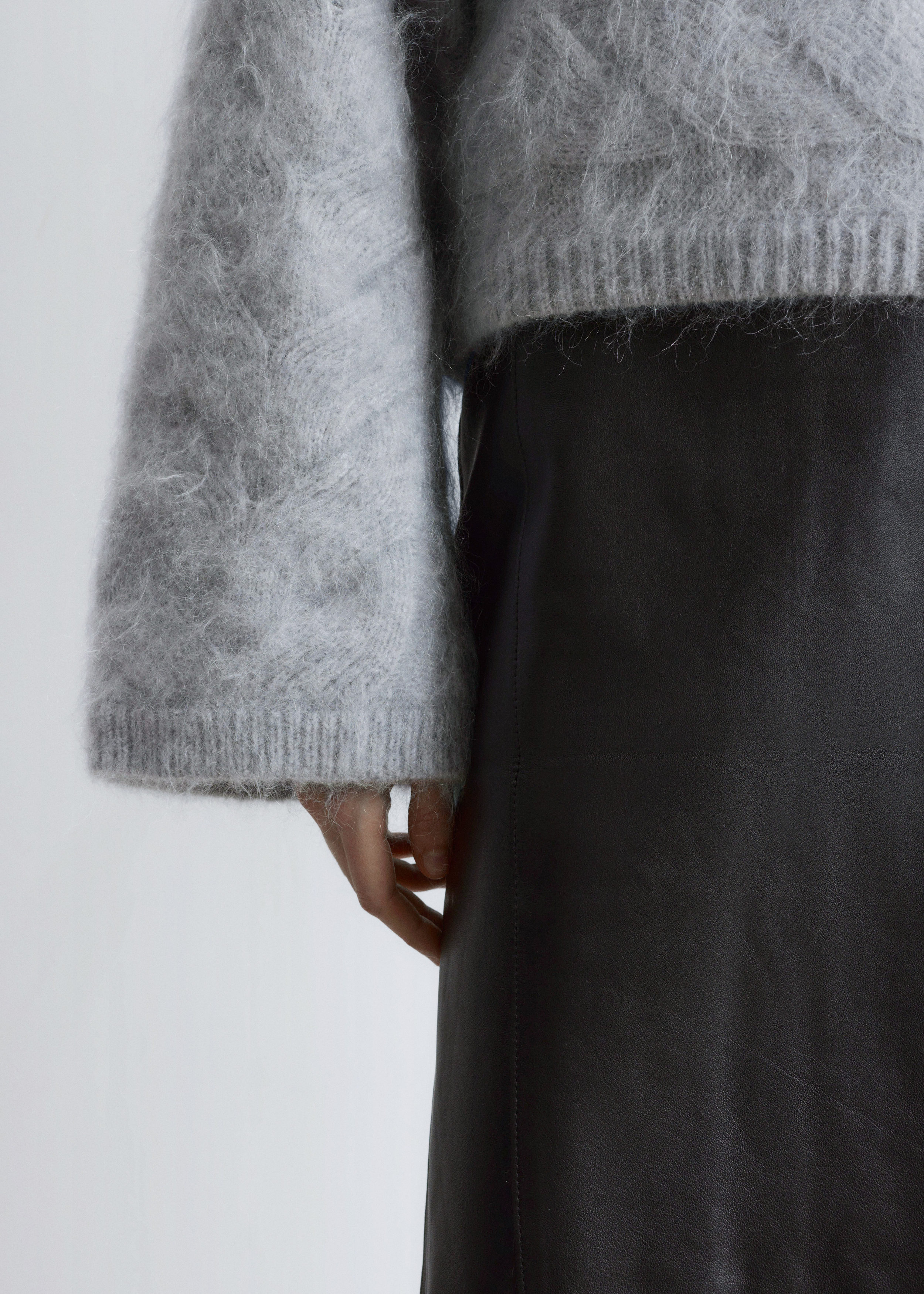 & Other Stories MOHAIR-BLEND CABLE-KNIT JUMPER