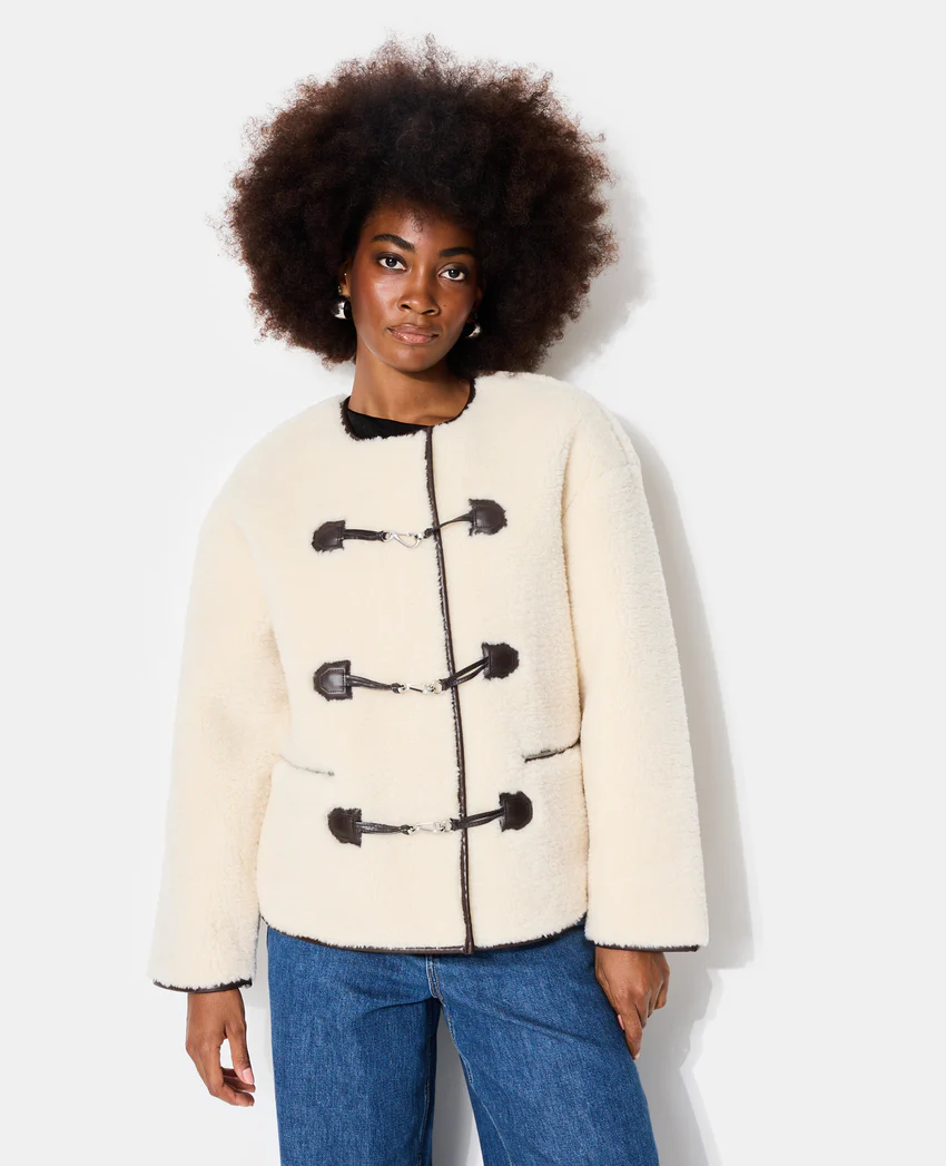 Pimkie Blouson droit en sherpa avec attaches mousqueton