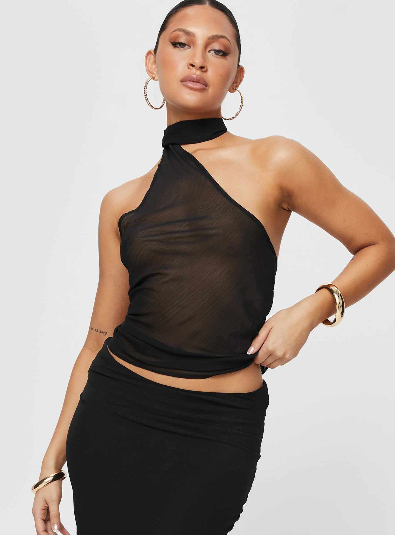 Lux Tie Top Black