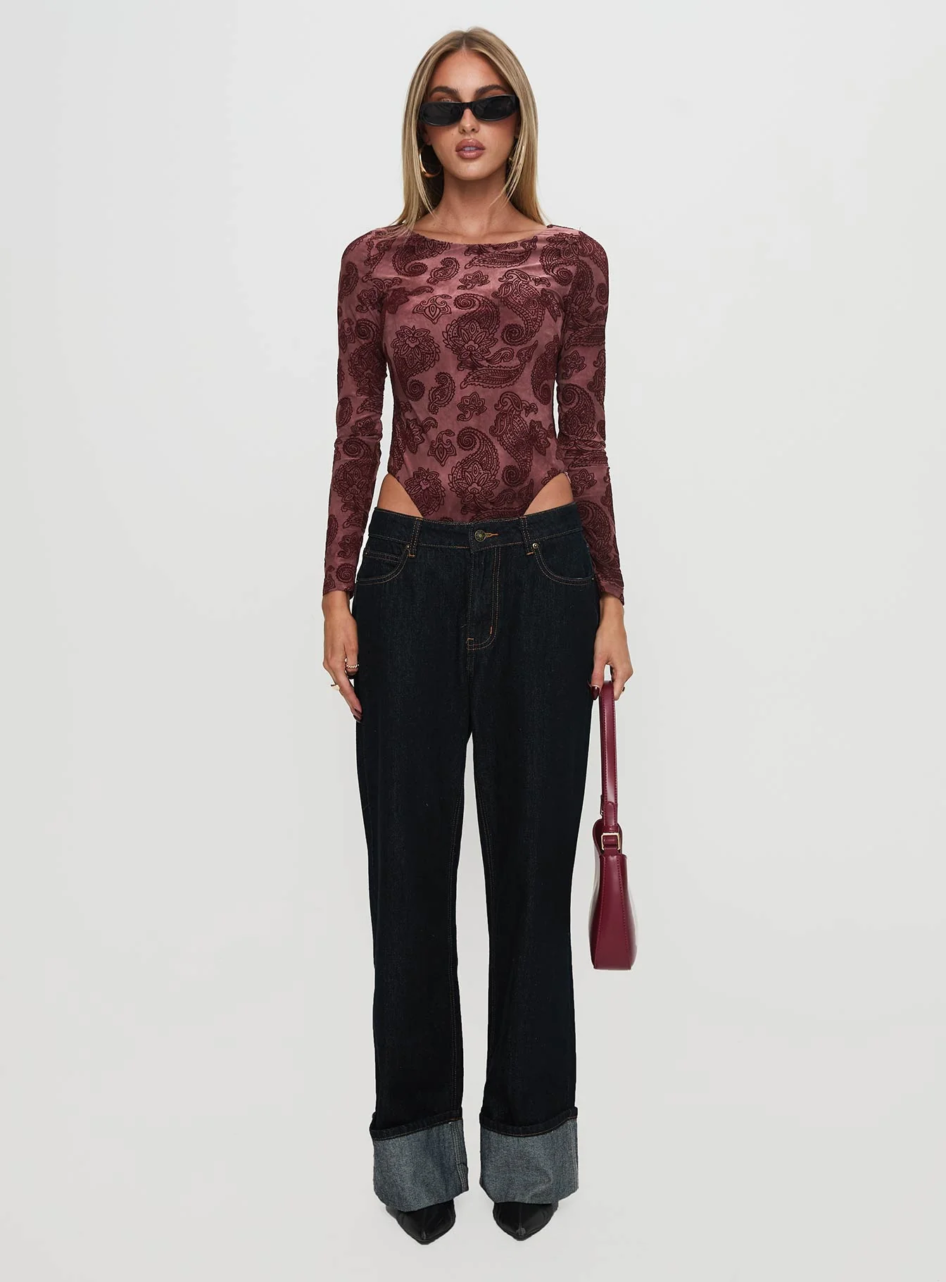 Spruce Bodysuit Red Paisley