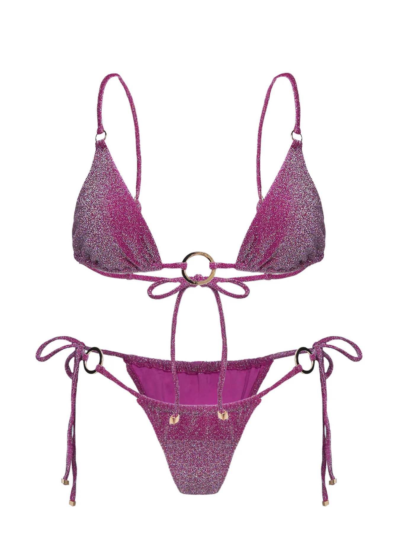 Entrancing Triangle Bikini Bottoms Purple