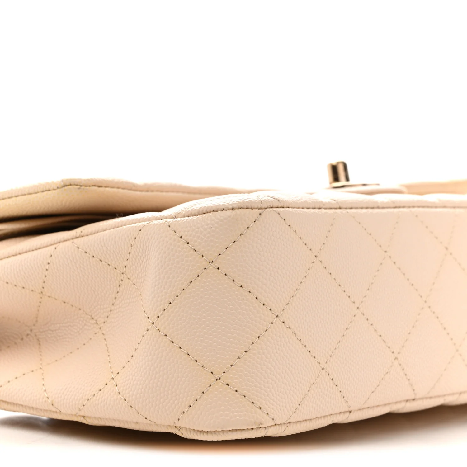 Caviar Quilted Medium Double Flap Light Beige - Top Club