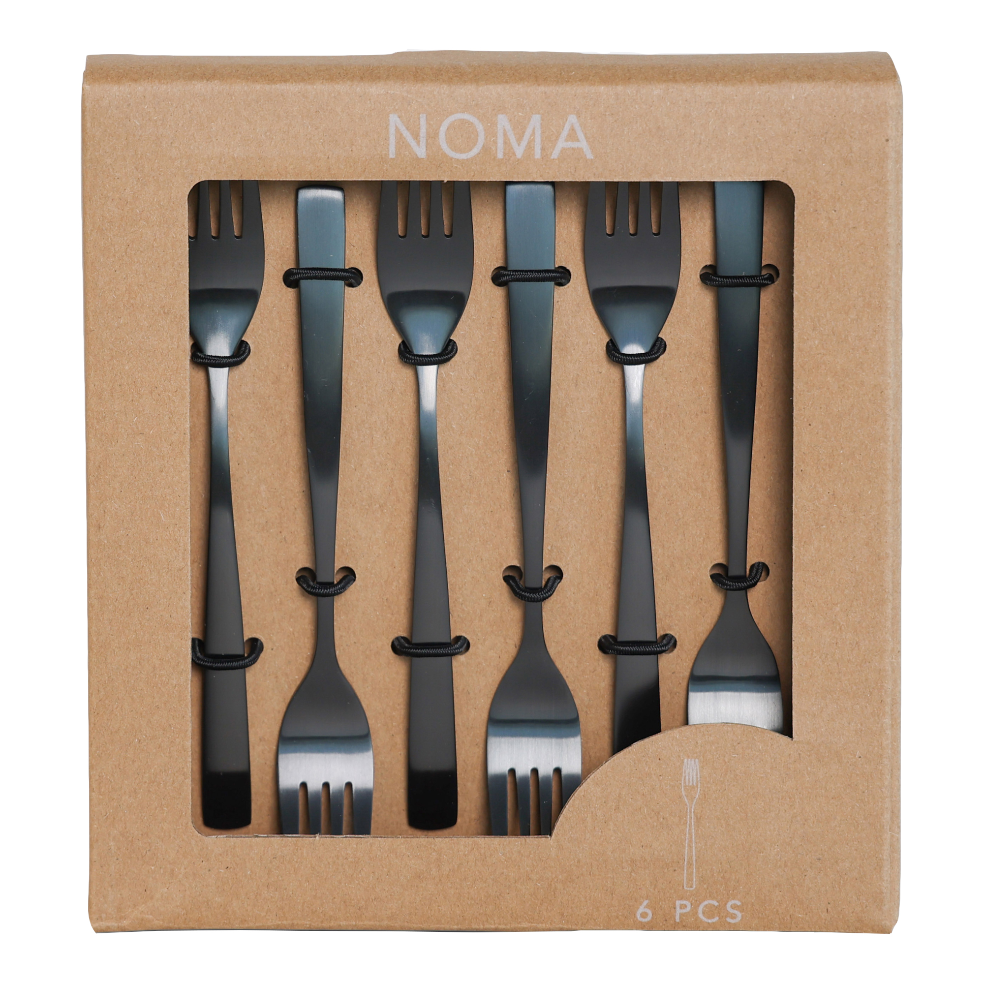 Gebaksvorkjes Noma zwart - set van 6