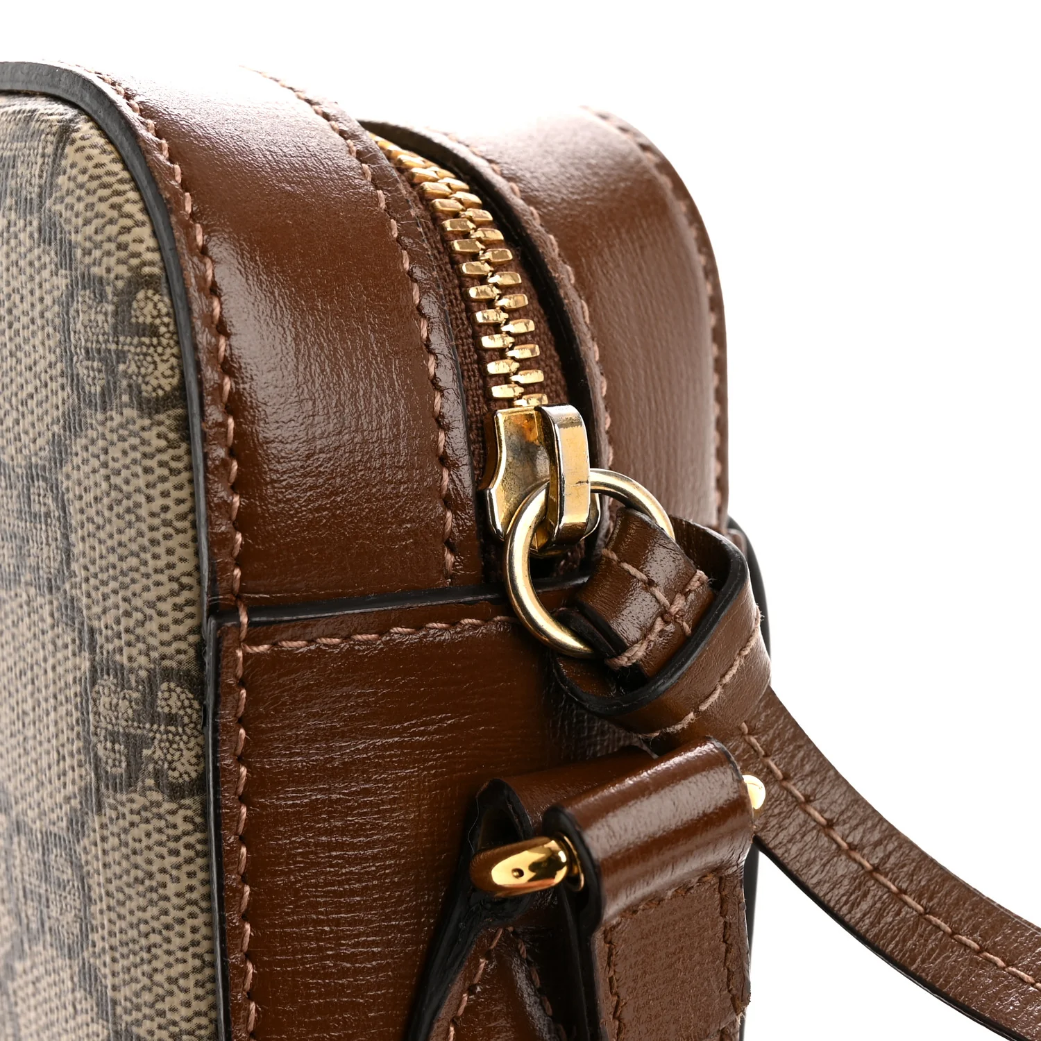 GG Supreme Monogram Small Horsebit 1955 Shoulder Bag Beige Brown Sugar - Top Club