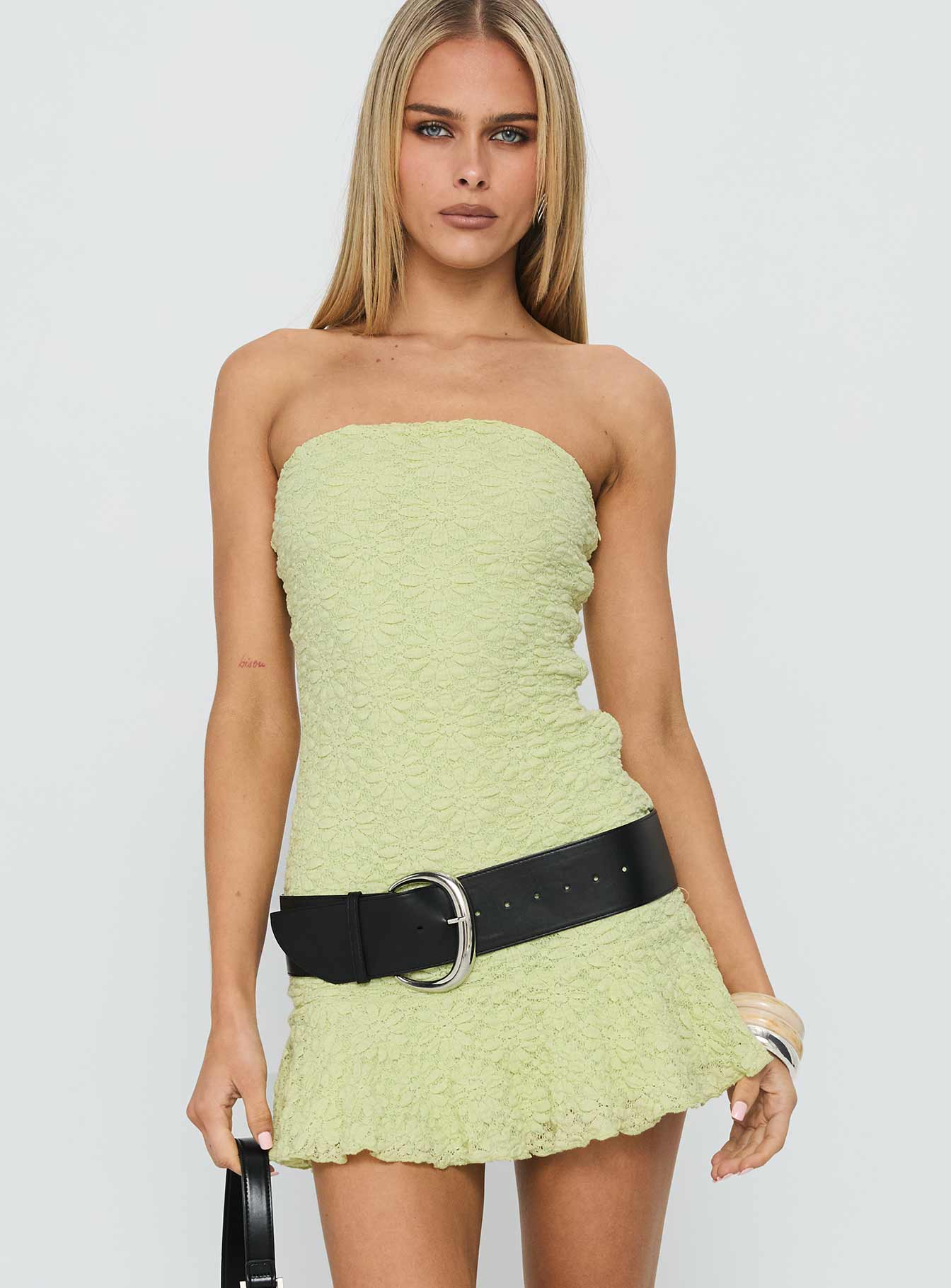 Vancesca Strapless Mini Dress Lime