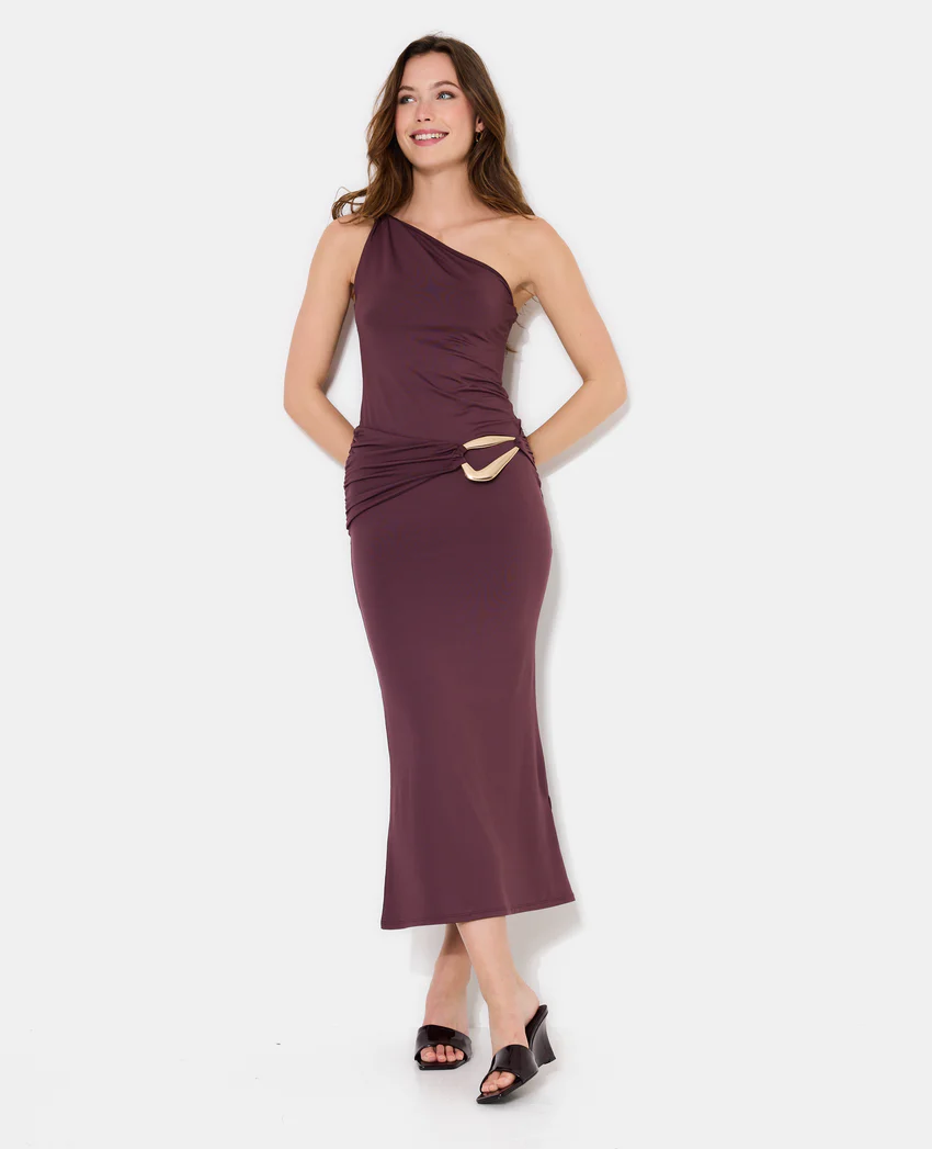 Pimkie Robe longue asymétrique avec ceinture et boucle
