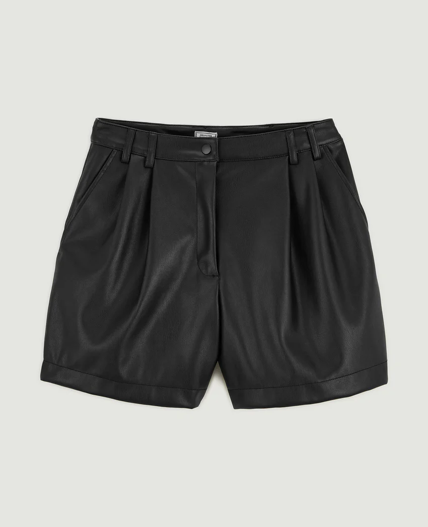 Pimkie Short taille haute en simili cuir avec pinces