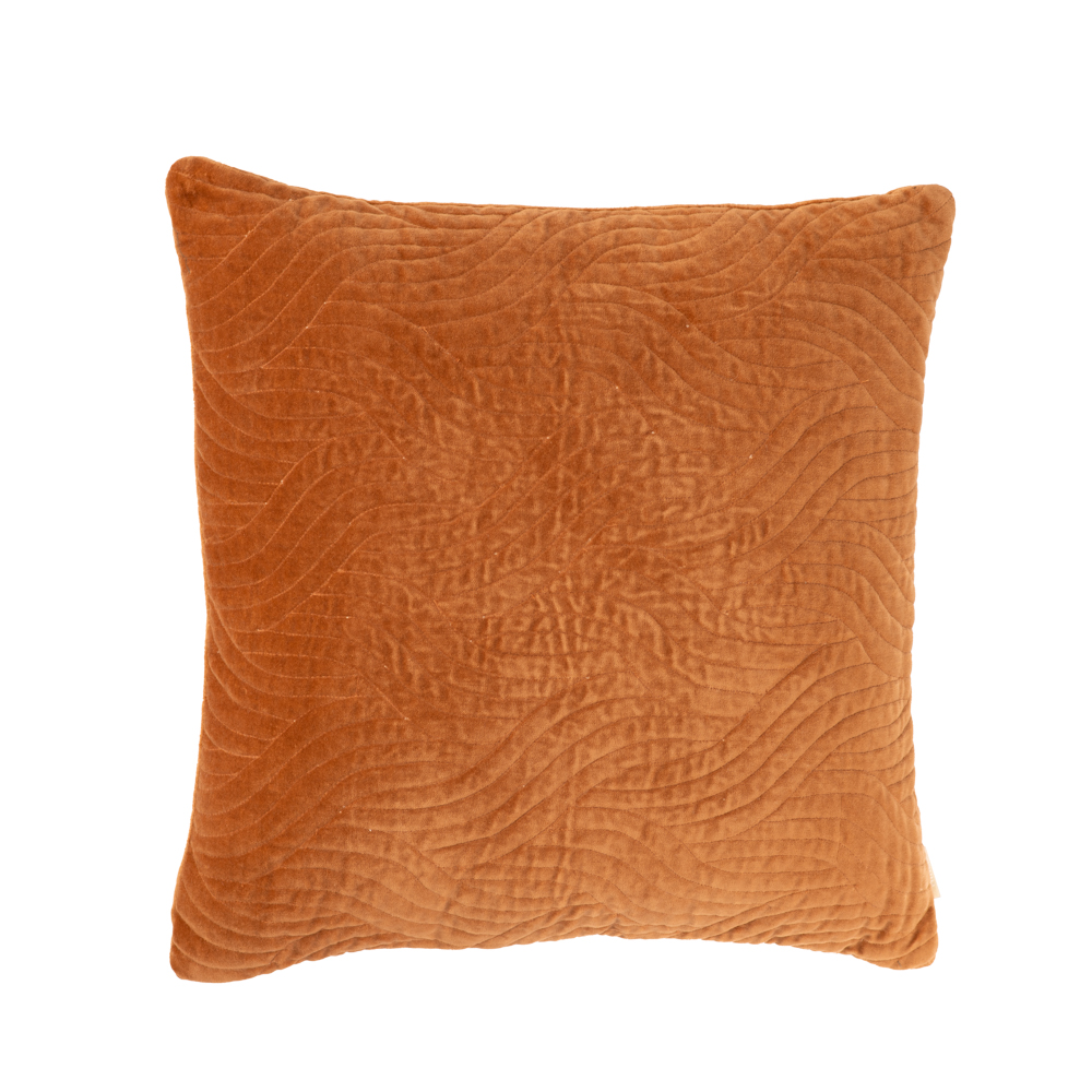 Sierkussen Curve velours cognac 50x50 cm