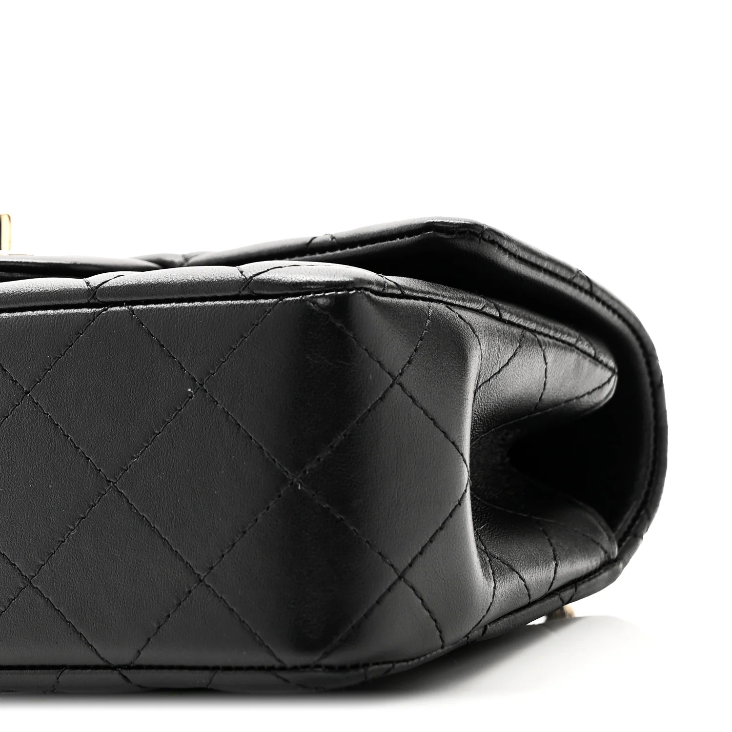 Lambskin Quilted Mini Top Handle Rectangular Flap Black - Top Club