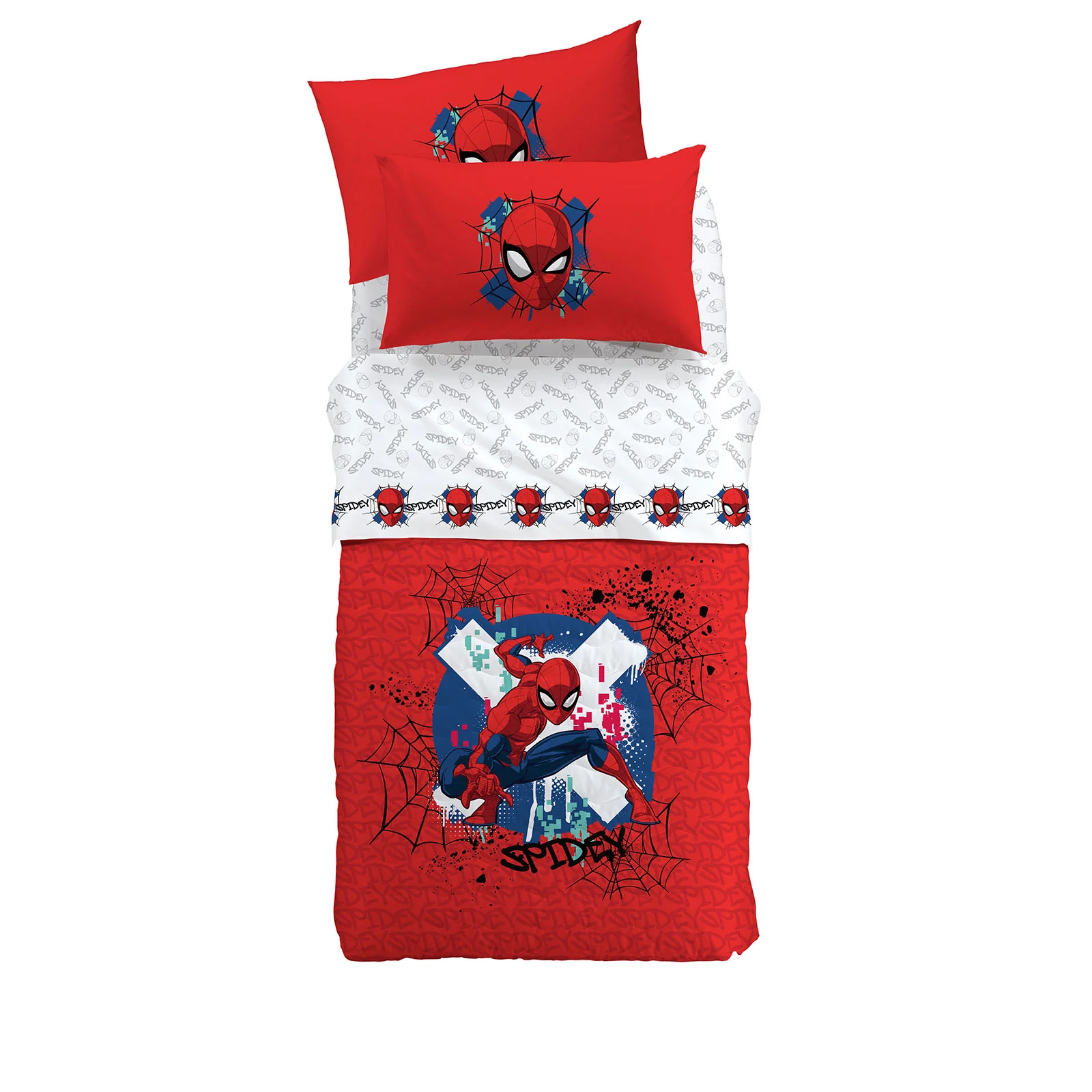 Copriletto Trapuntato In Cotone Spider-Man Red Singolo Unica Marvel