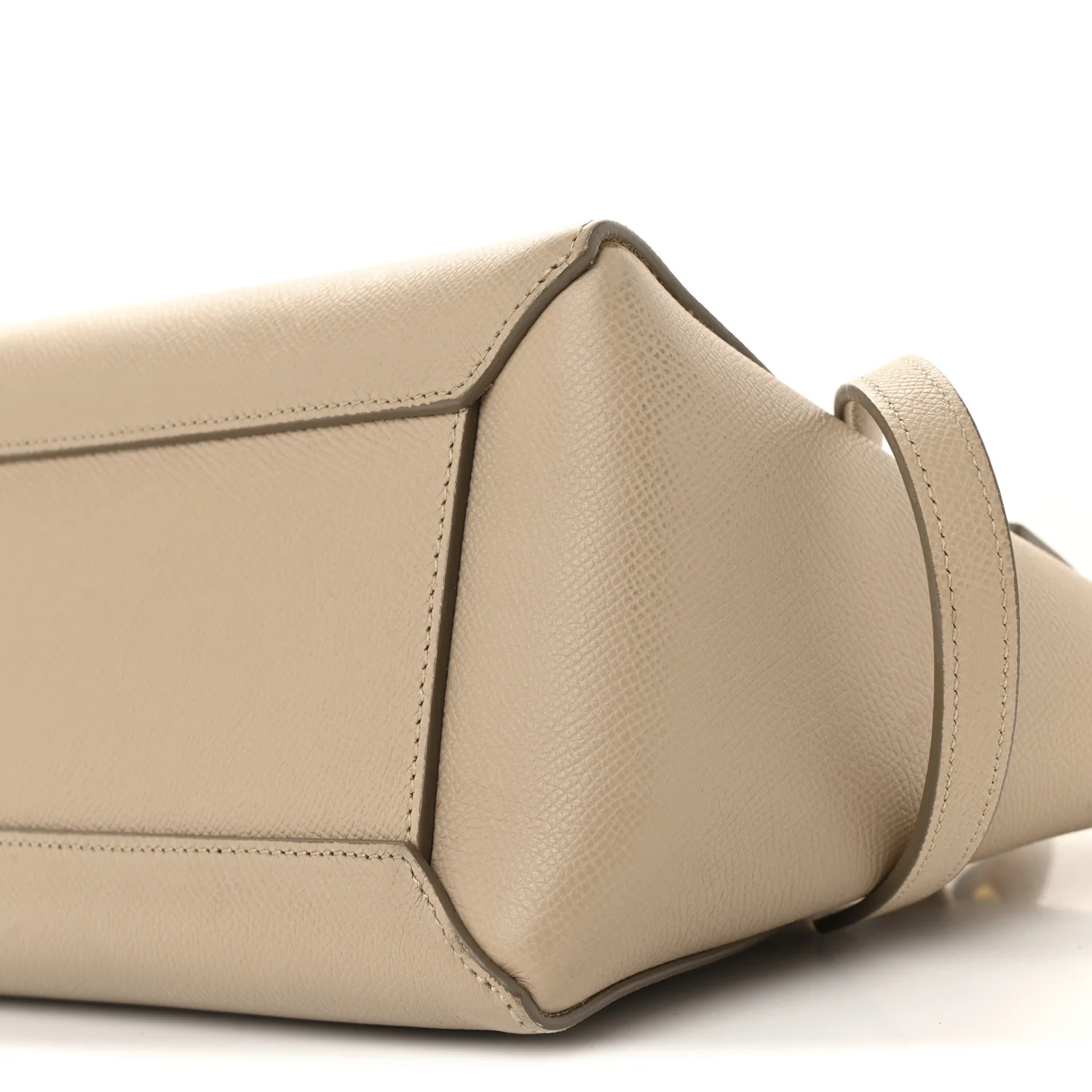 Grained Calfskin Micro Belt Bag Light Taupe - Top Club