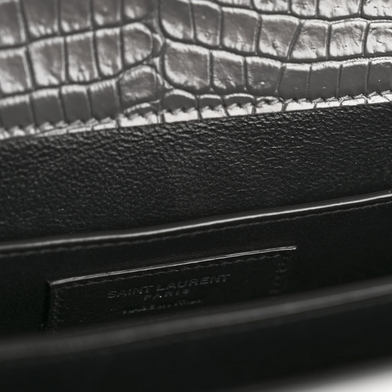 Calfskin Crocodile Embossed Medium Classic Monogram Cassandra Top Handle Fog - Top Club