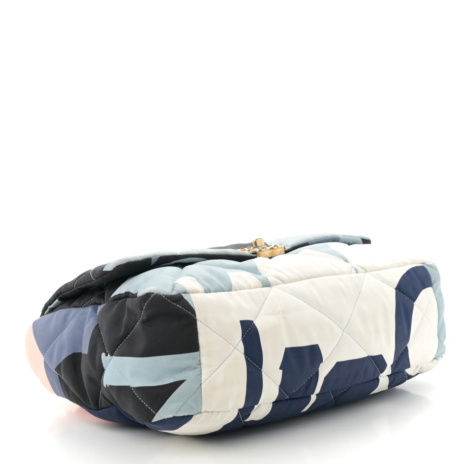 Silk Maxi Scarf Chanel 19 Flap Black Blue White - Top Club