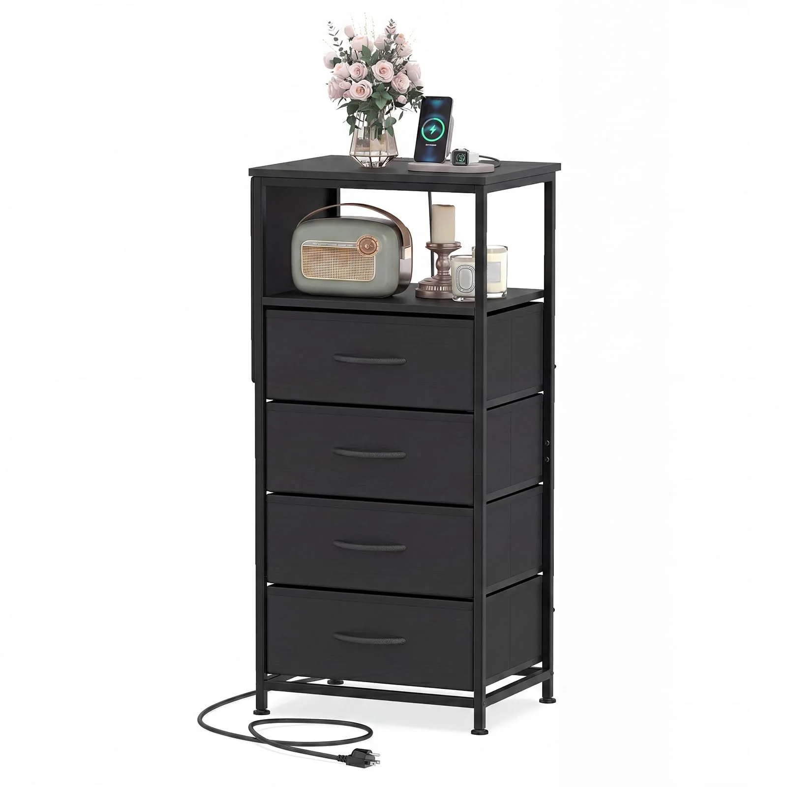 BEFOUNDLOVELY 1/2 Nightstand with Integrated Charging Station 34