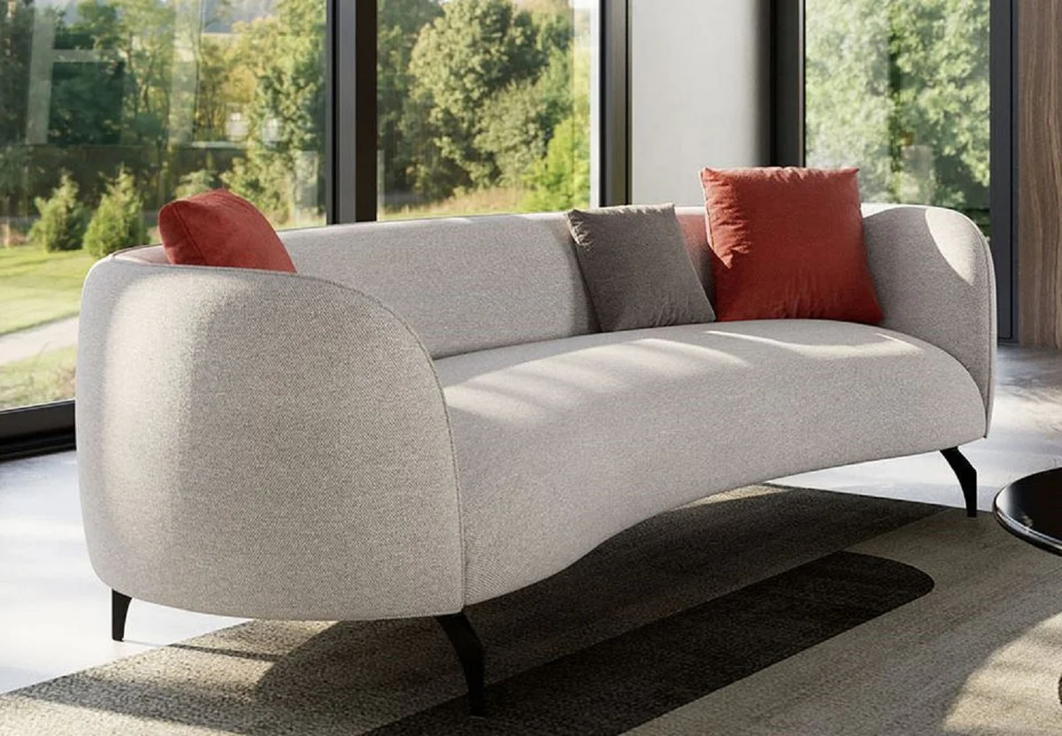 Luxury sofa gray / black 240 x 102 x H. 70 cm - Curved living room sofa - Hotel sofa - Living room furniture - Hotel furniture - Luxury furniture - Luxury furnishings - Living room furnishings