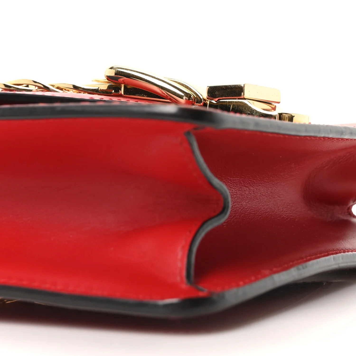 Calfskin Mini Sylvie Chain Shoulder Bag Hibiscus Red - Top Club