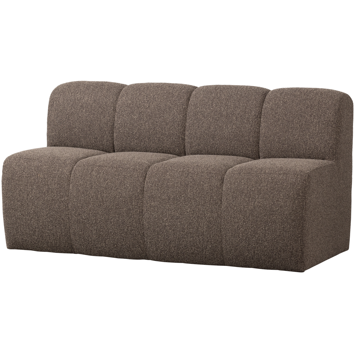 Mojo eetbank 164 cm met rugleuning boucle bruin melange