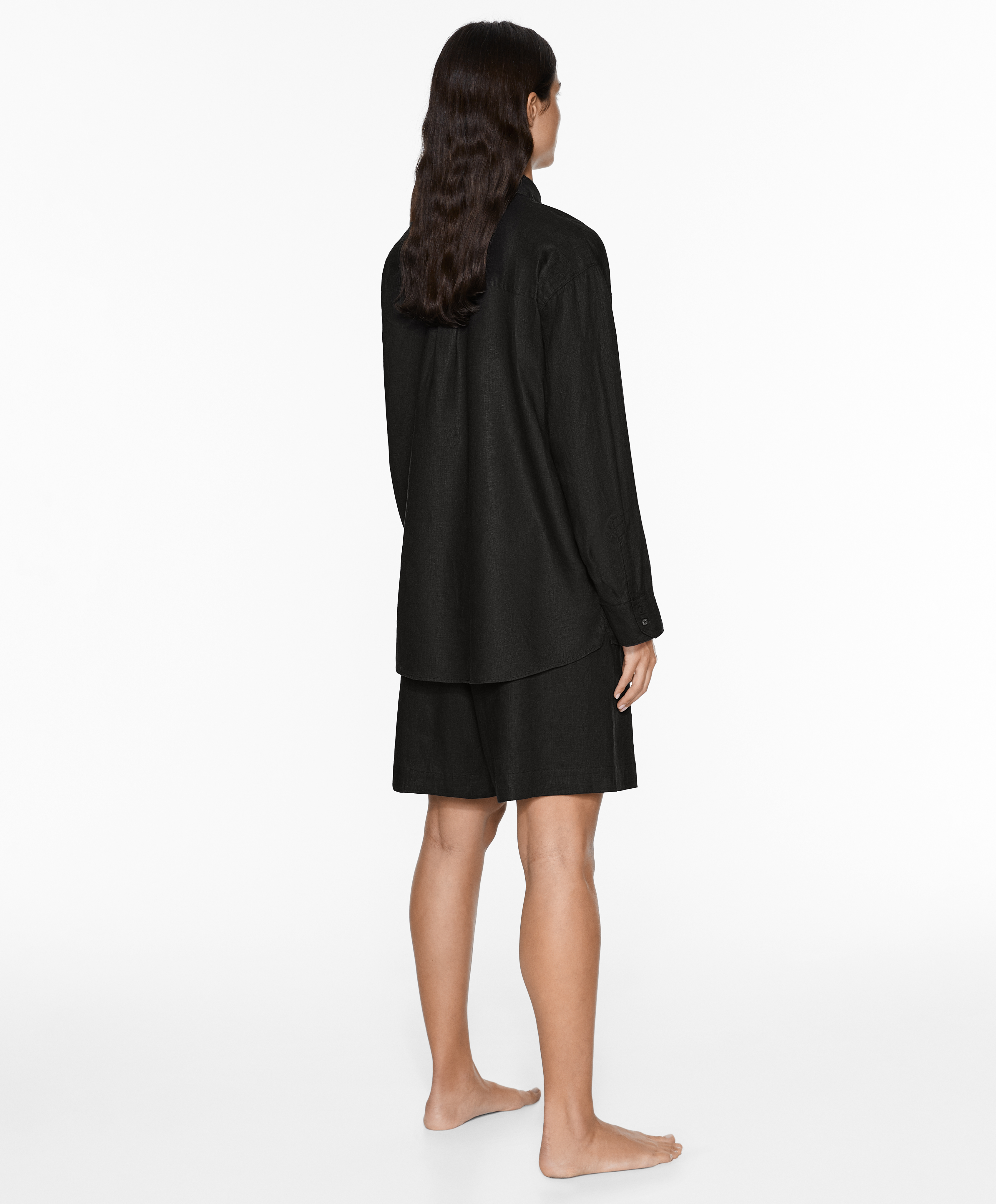 OYSHO 100% linen Bermuda shorts