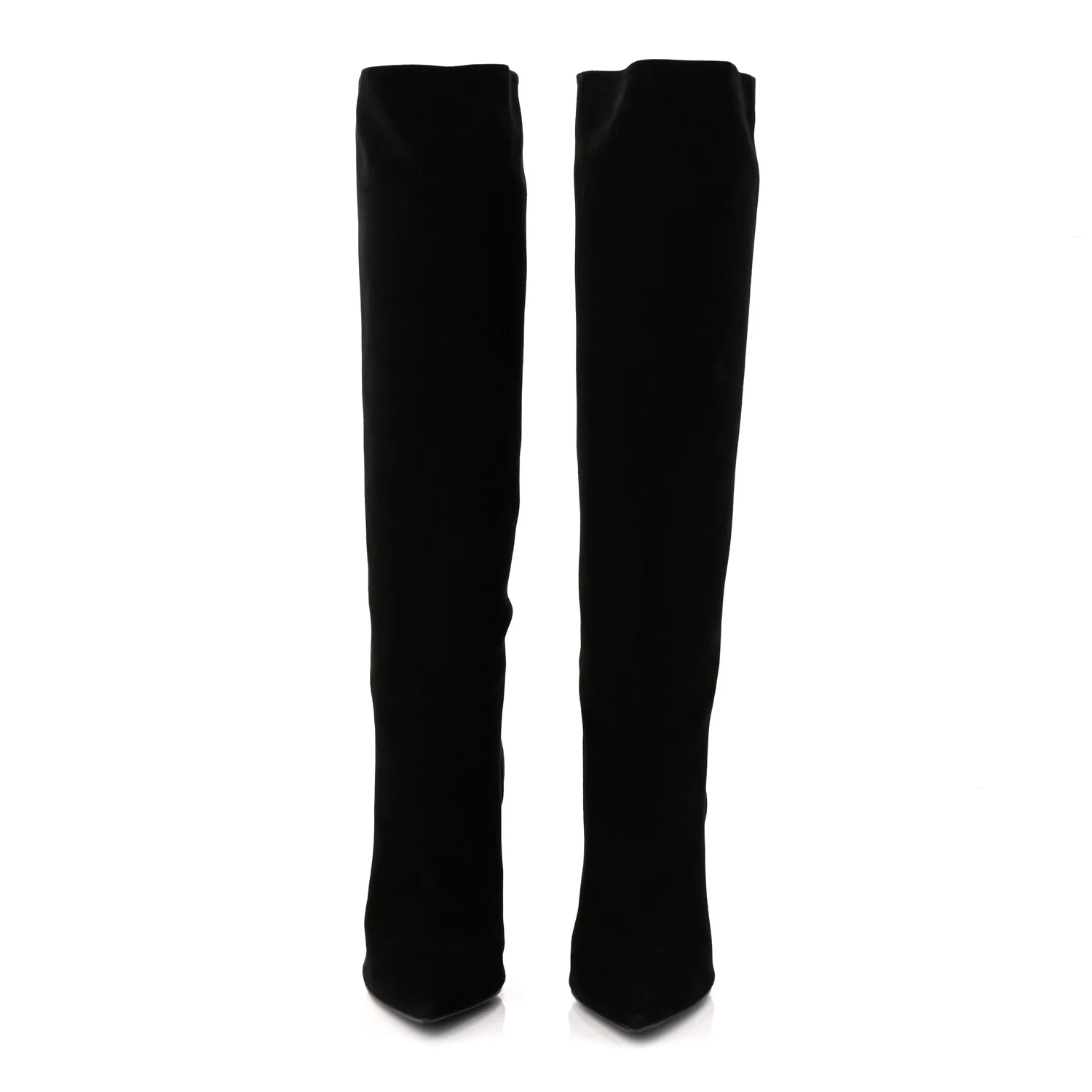 Suede High Boots 41 Black