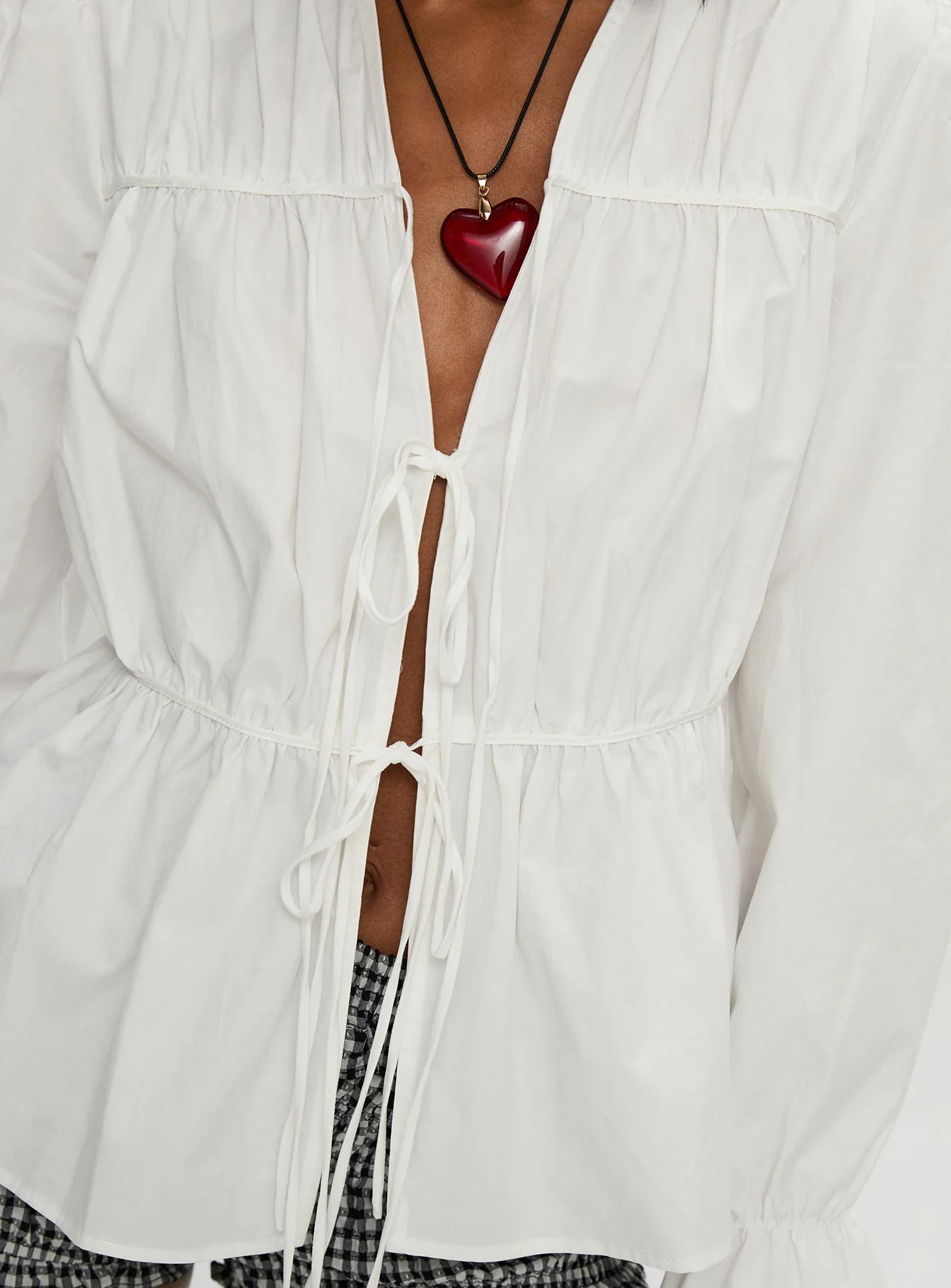 Scarlotte Bow Tie Top White