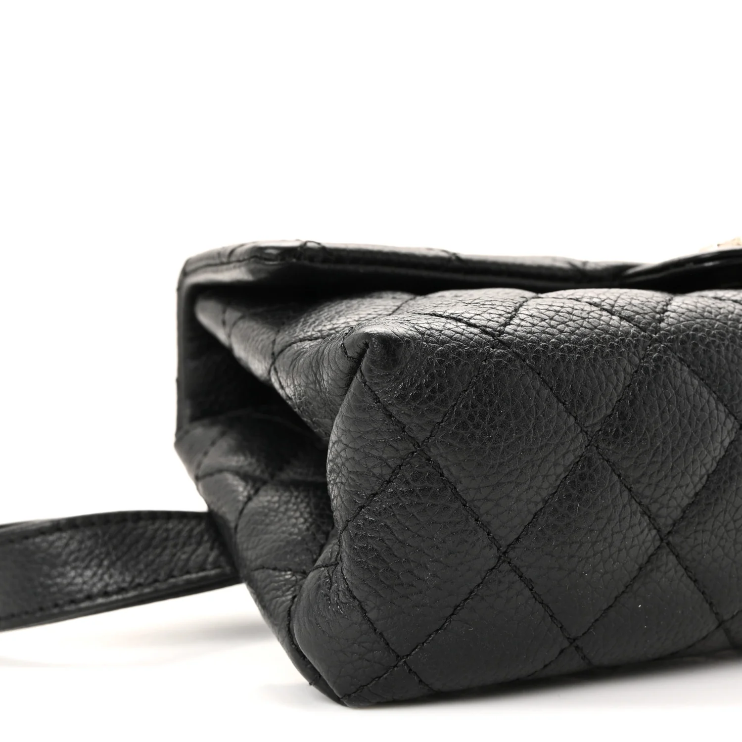 Grained Calfskin Quilted 2.55 Reissue Flap Belt Bag Clutch Black - Top Club