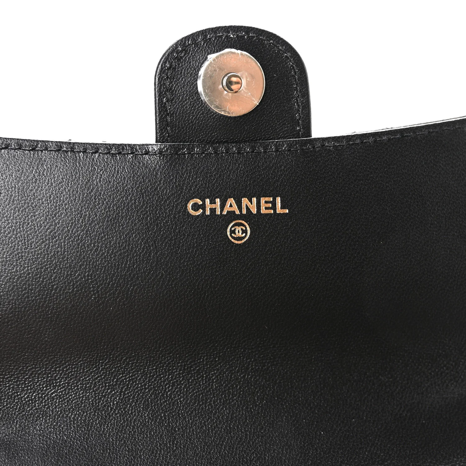 Lambskin Quilted Flap Phone Holder With Chain Black - Top Club