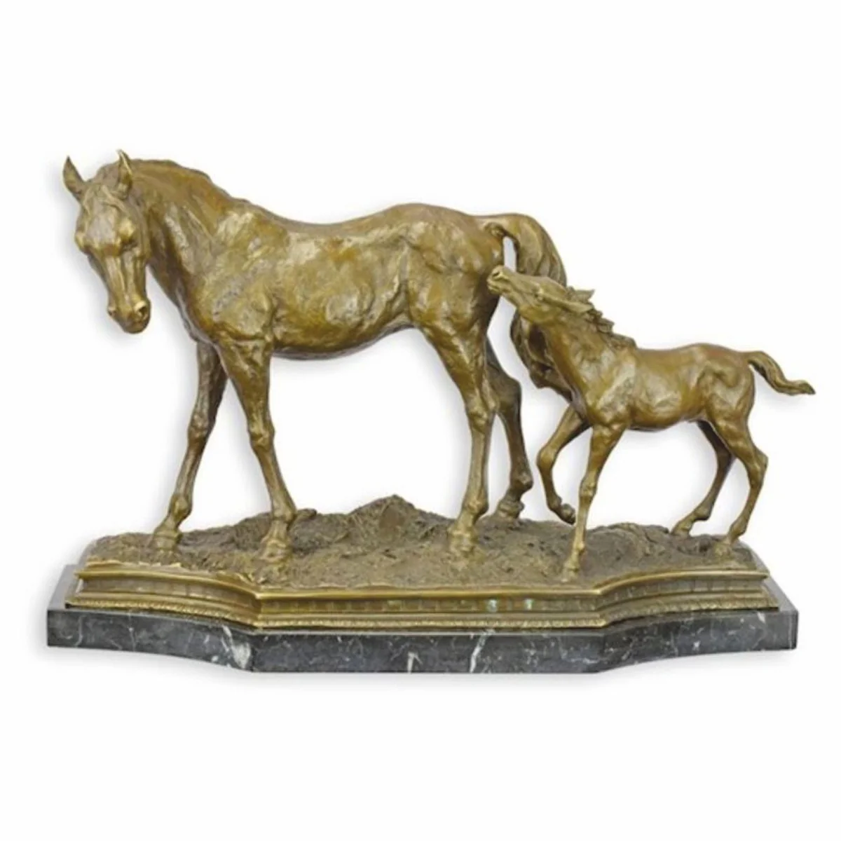 Luxury decorative bronze sculpture horses bronze / black 55.2 cm