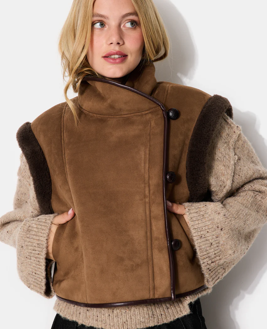 Pimkie Blouson sans manches façon peau lainée