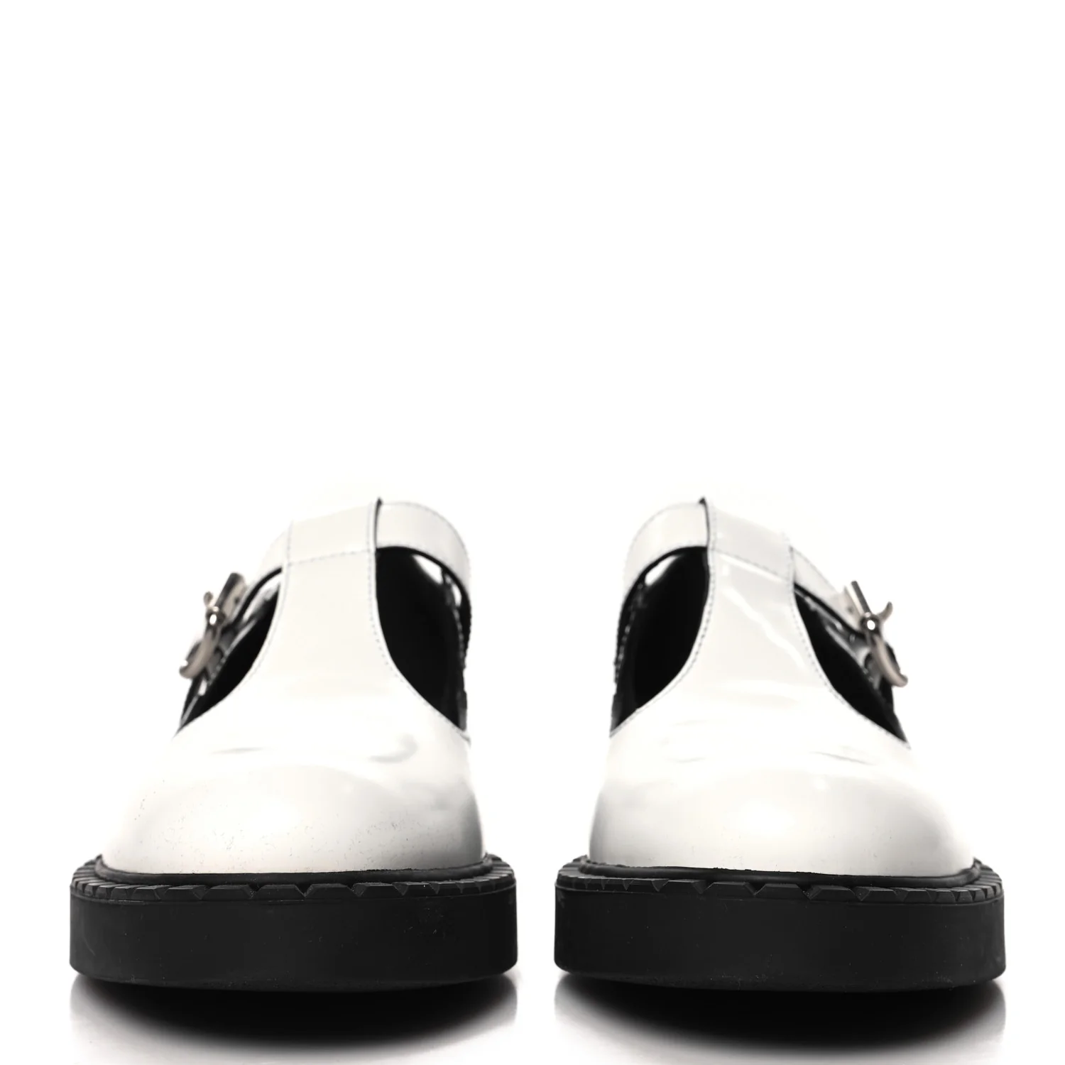 Spazzolato Womens Mary Jane T Strap 40mm Loafers 39.5 White - Top Club