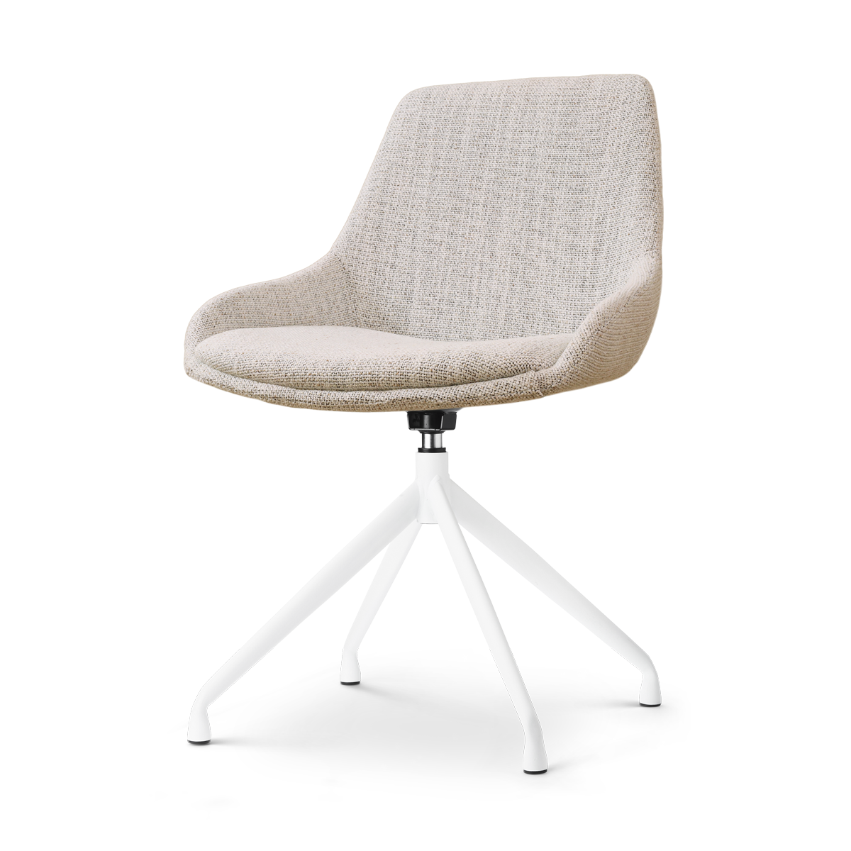 Eetkamerstoel Nola-Isa grijs beige gemêleerd draaibaar - wit