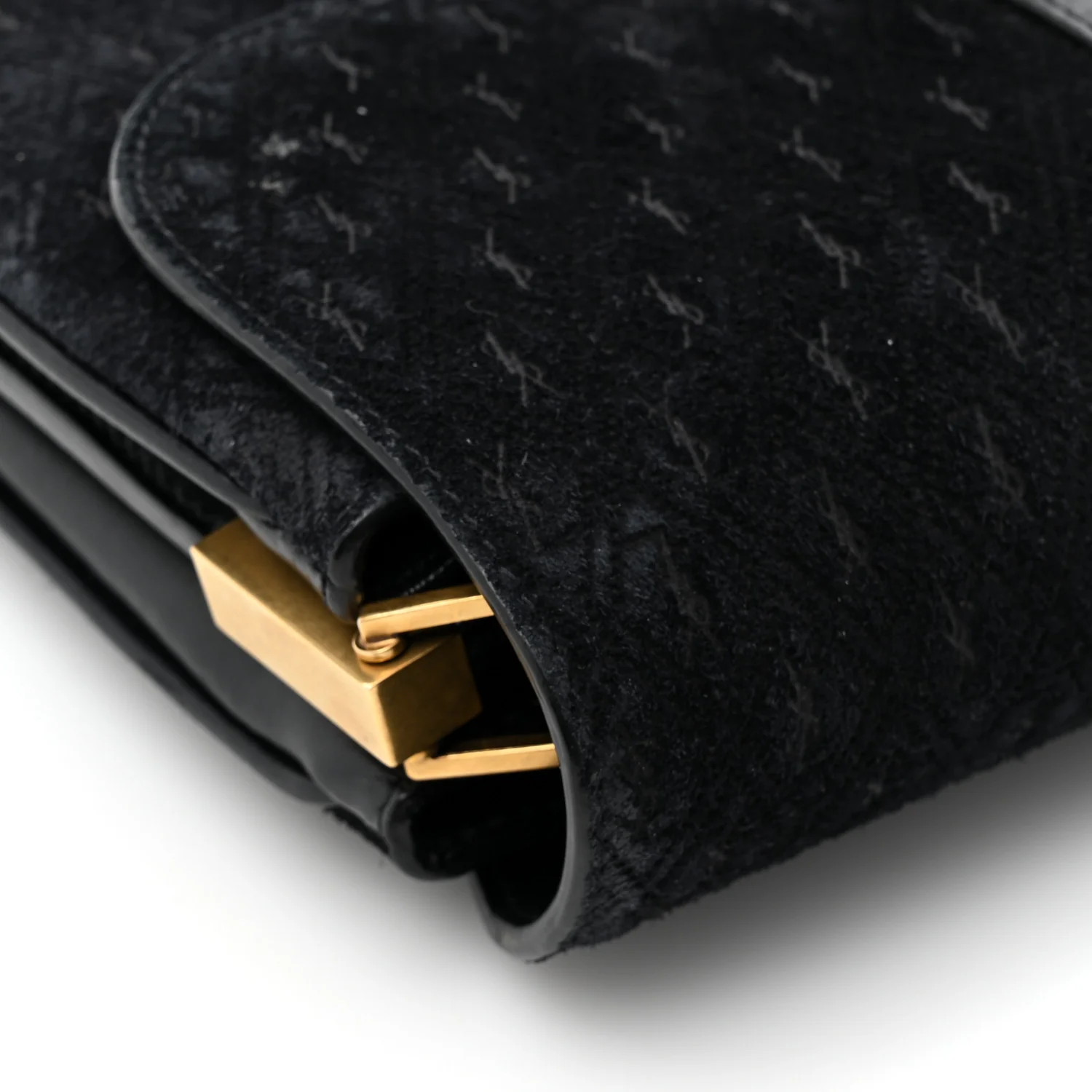 Suede All-Over Monogram Small Le Monogramme Satchel Black - Top Club