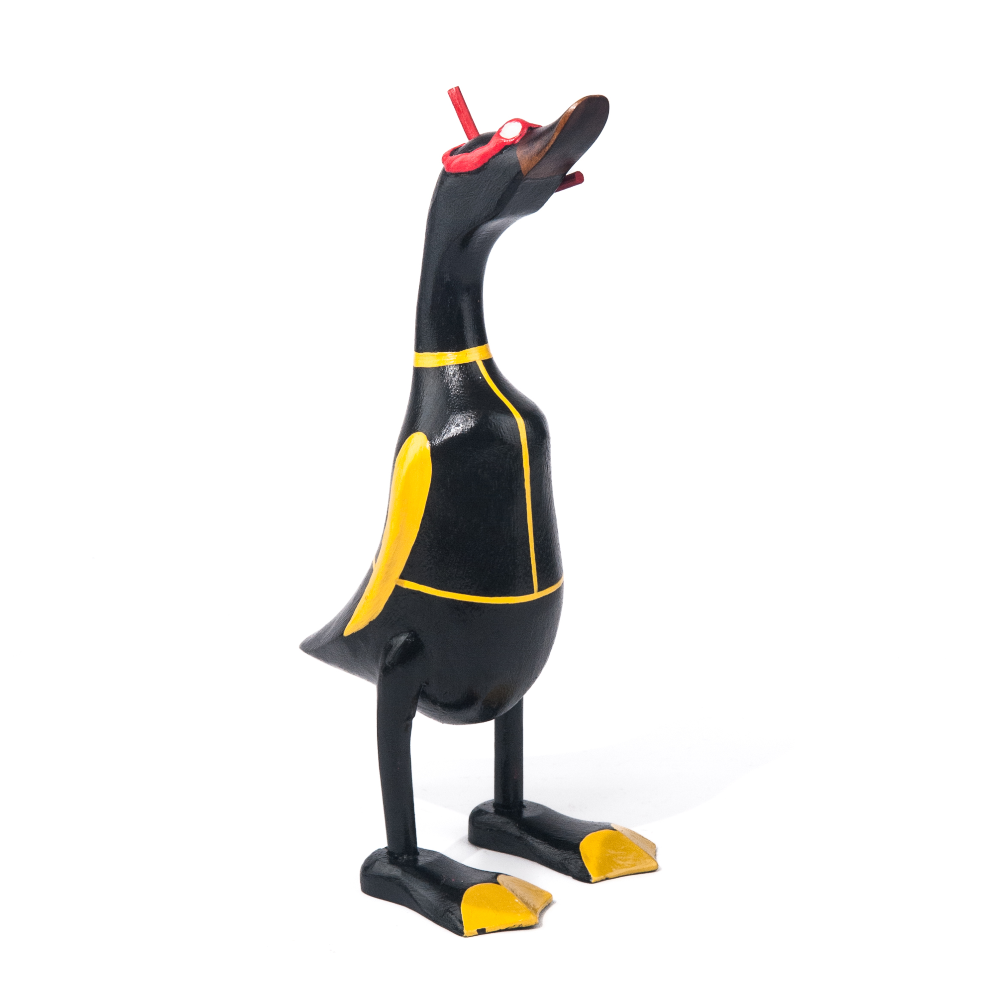 Houten eend duiker met snorkel