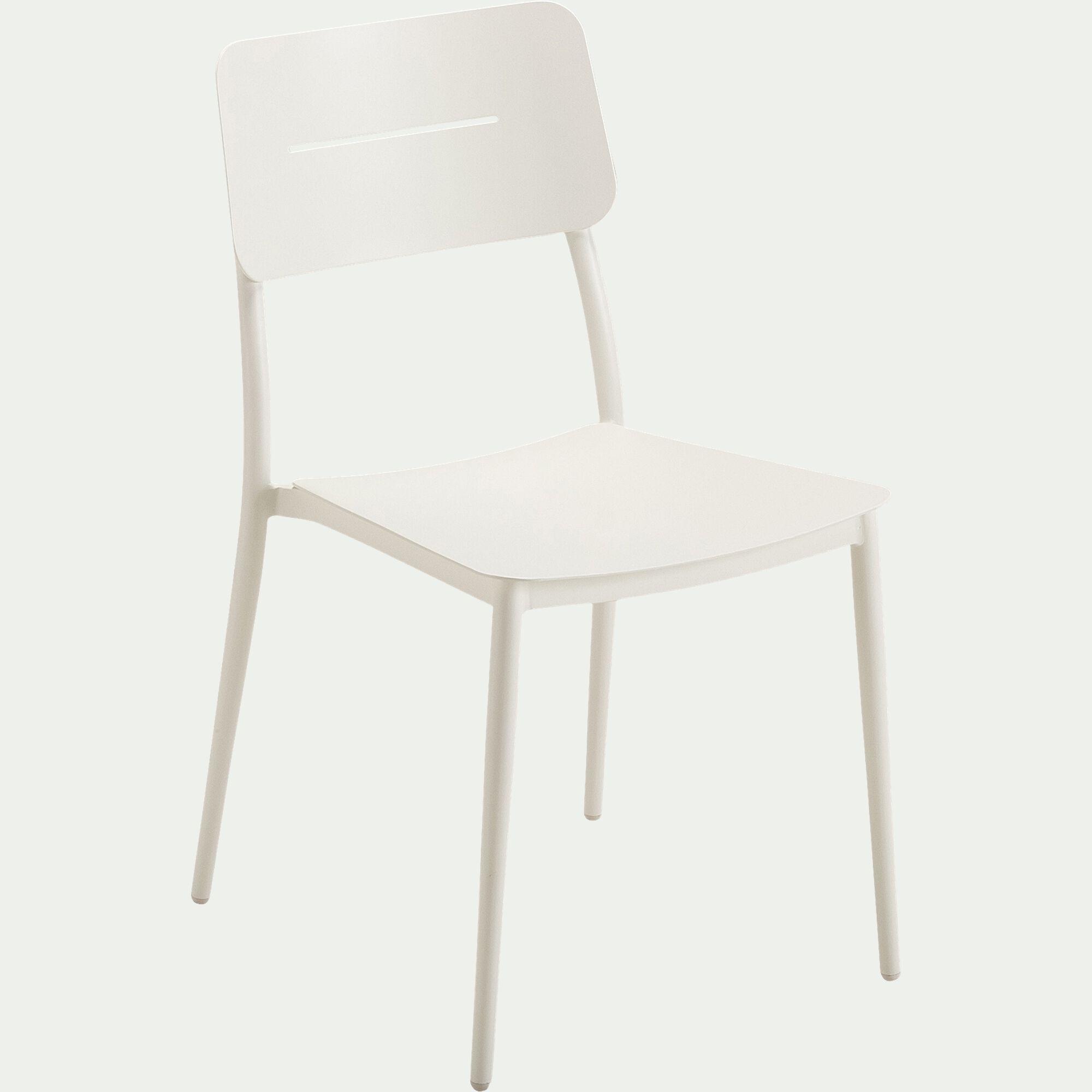 TOMA - Chaise de jardin empilable en aluminium - blanc