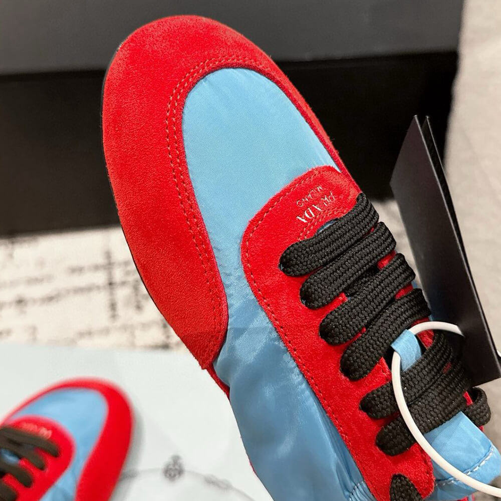 PRADA Collapse Re-Nylon and suede elasticized sneakers - Top Club