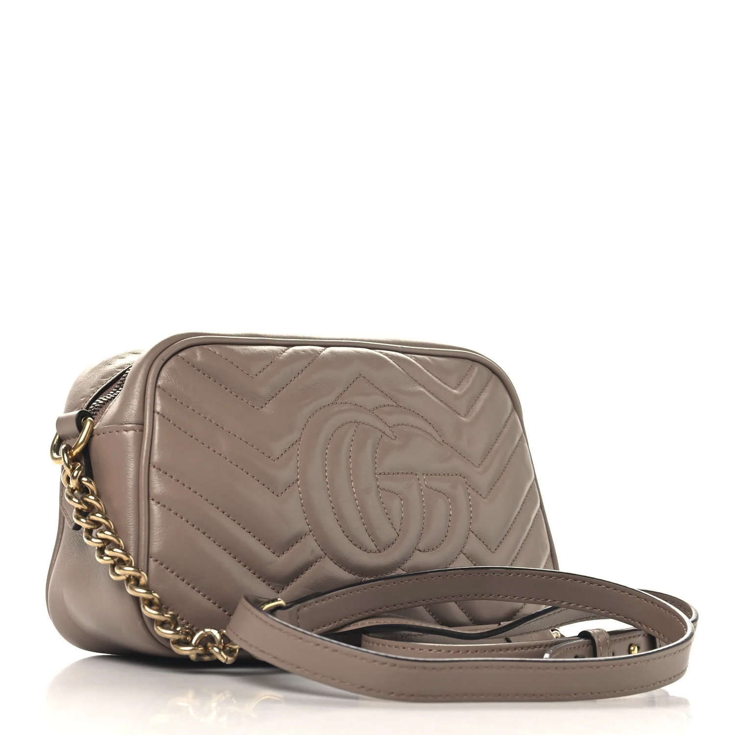 Calfskin Matelasse Small GG Marmont Chain Shoulder Bag Porcelain Rose - Top Club