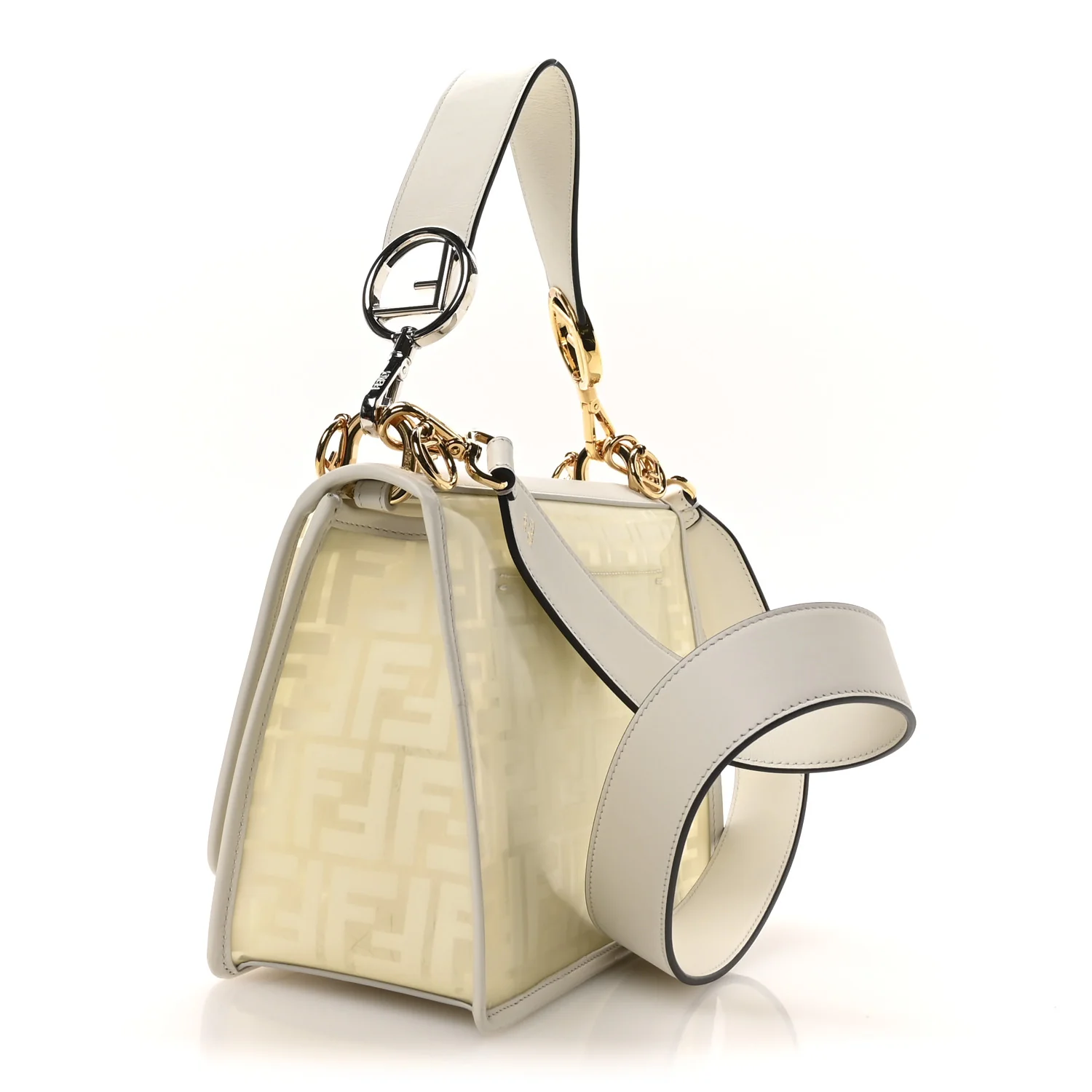 TPU FF Vitello Century F is Fendi Kan I Shoulder Bag White - Top Club