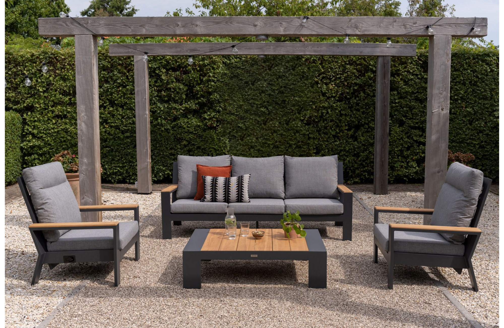 Valerie verstelbare tuinstoel teak - Wit