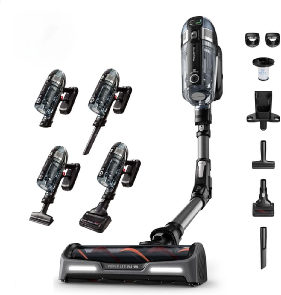 Rowenta X-Force Flex 14.60, Aspirapolvere Senza Fili, 200 Air Watt, Autonomia di 1 ora e 10 minuti, Tecnologia Intelligente, Rilevamento Automatico Superfici, Display Digitale, Kit Animal Care, RH99A9