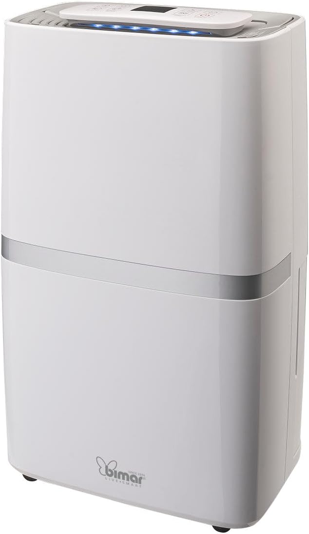 Bimar DEU322 Deumidificatore ambiente casa capacità 20 litri/24h, Compressore con Refrigerante R290, Controllo Funzioni Tramite WiFi, Controllo vocale, portatile