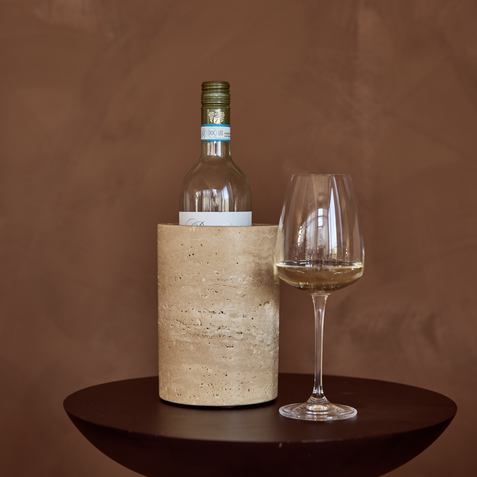 Travertine vaas/wijnkoeler