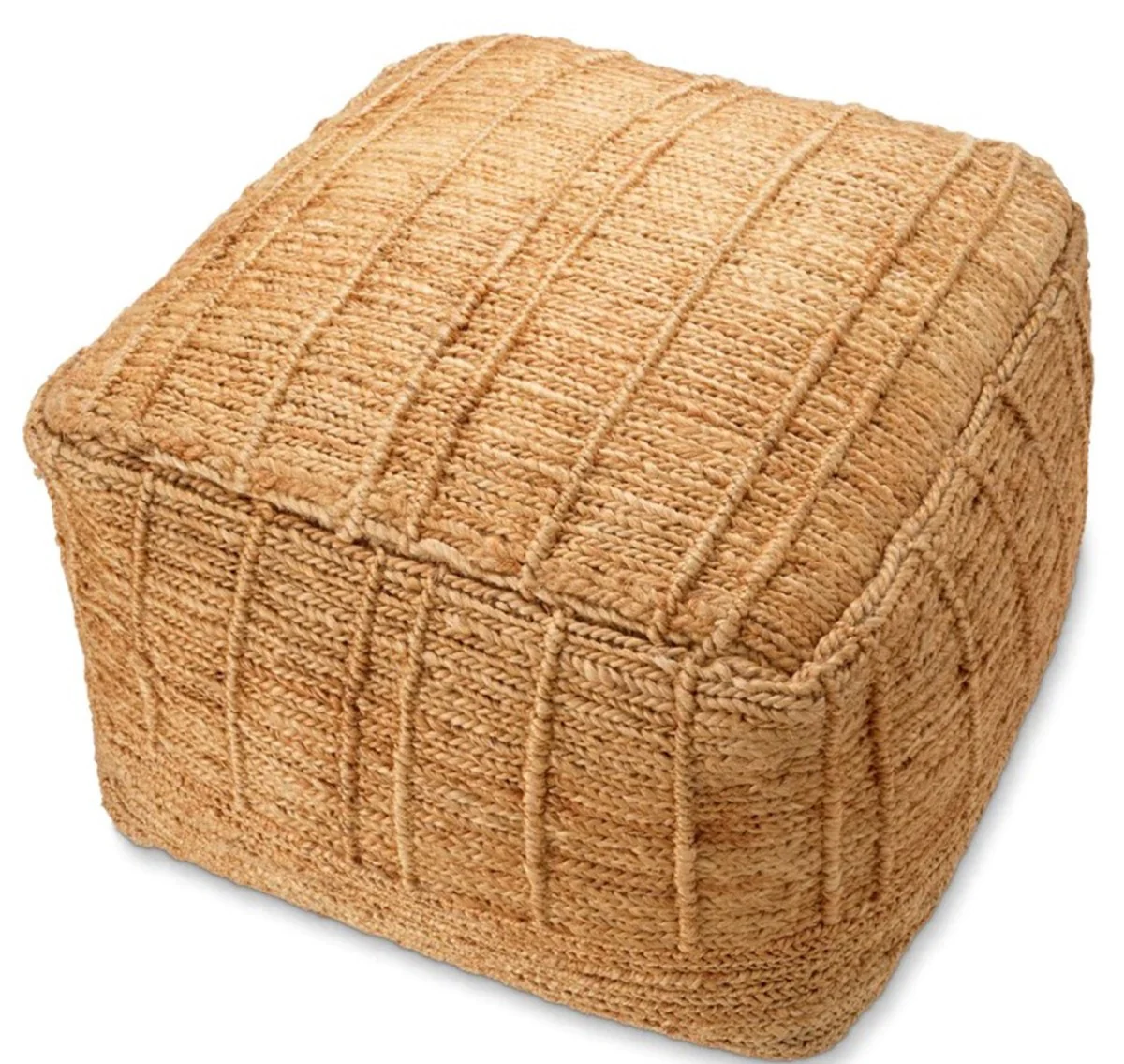 Luxury stool made of natural jute 60 x 60 x H. 40 cm - living room stool - luxury furniture