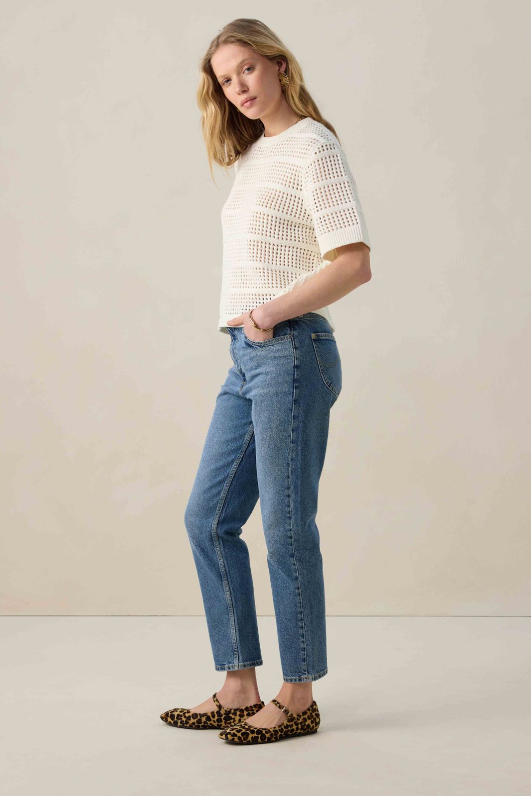 LEE blauwe high waist mom jeans