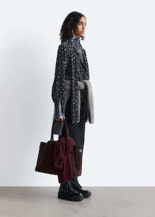 & Other Stories TIE-NECK SILK BLOUSE