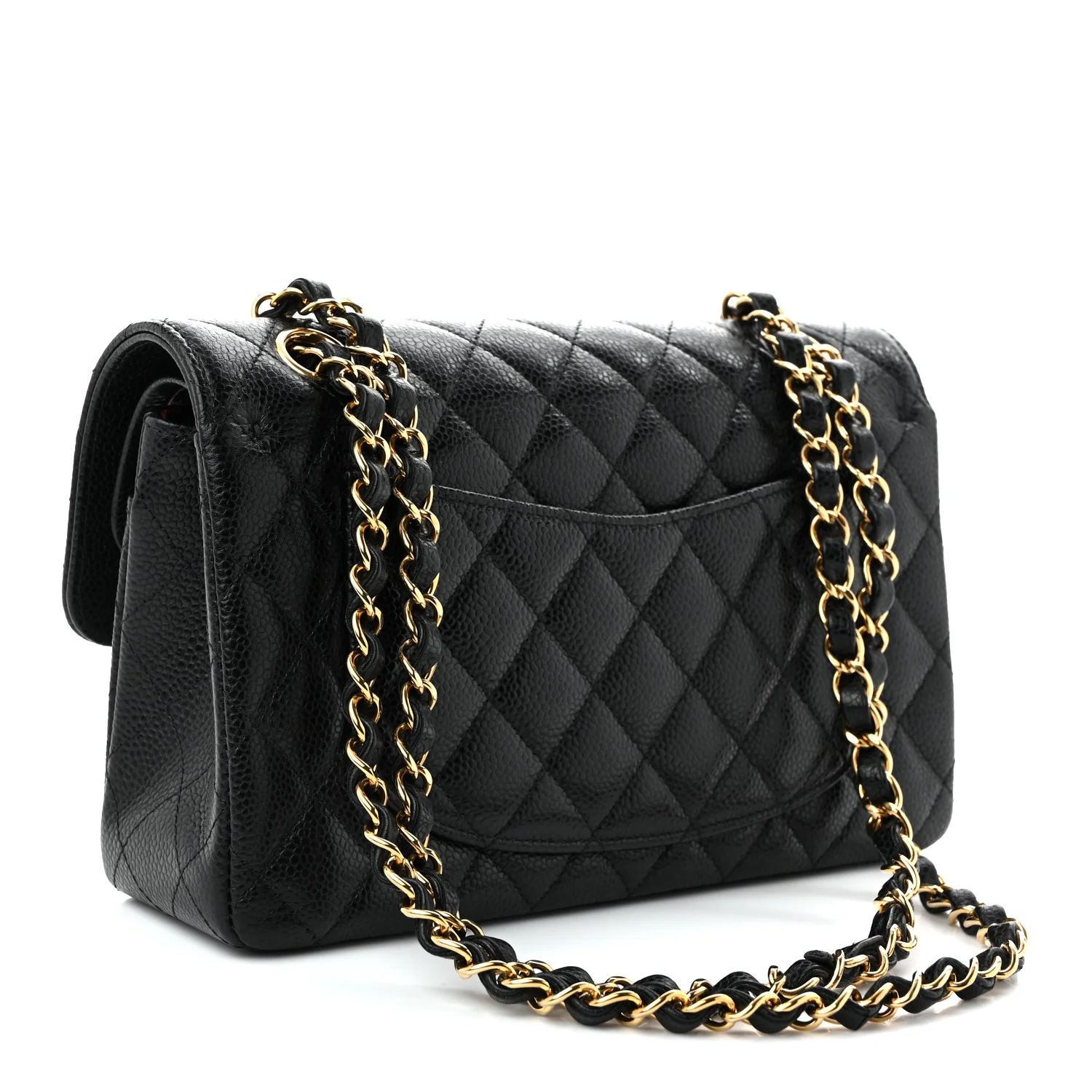 Caviar Quilted Small Double Flap Black - Top Club