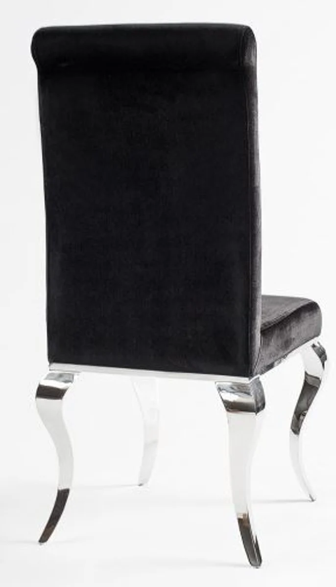 Luxury Modern Baroque Dining Chair Blue / Silver - Designer Chair