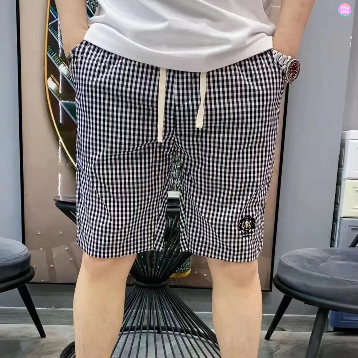 Summer trendy versatile sports casual men's shorts, thin loose-fitting Chinese-style beach shorts for outdoor wear