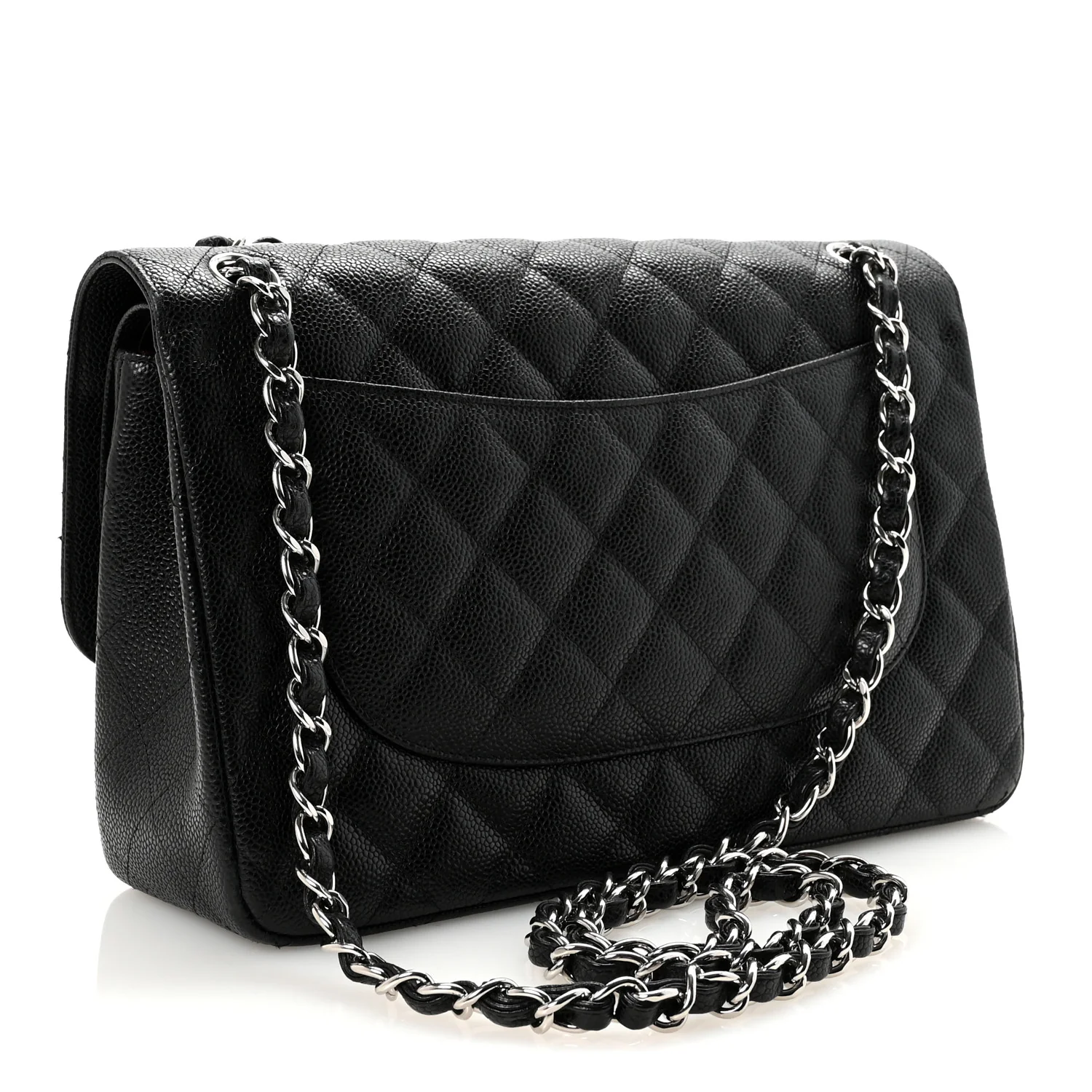 Caviar Quilted Jumbo Double Flap Black - Top Club